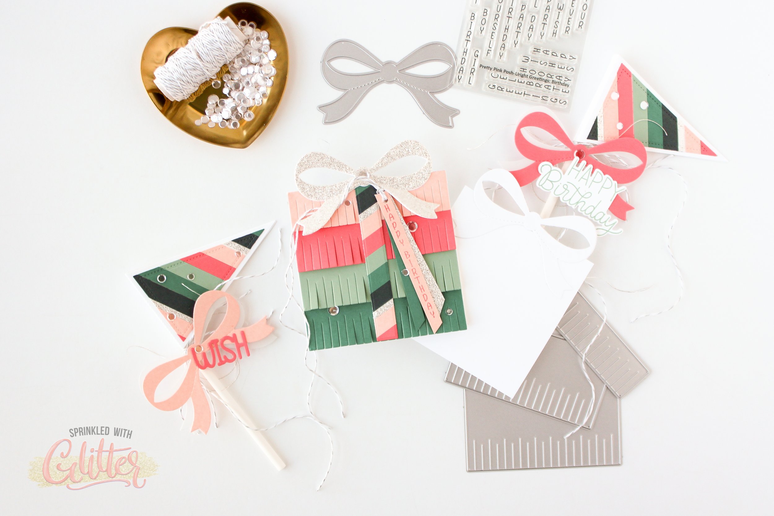 Easy DIY Pocket Card Fringe Present - Pretty Pink Posh Birthday Celebration Instagram Hop