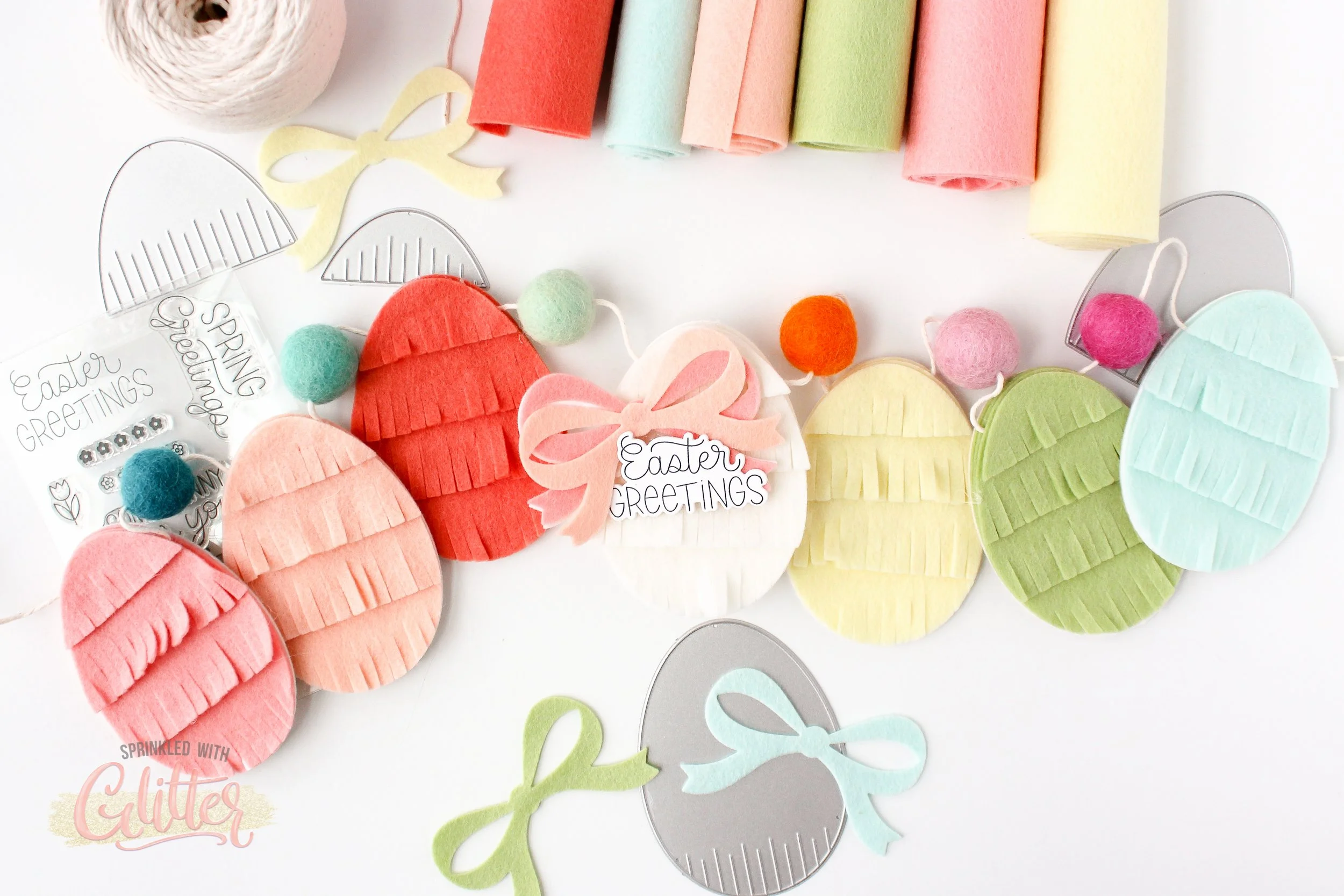 YouTube Live Replay - Felt Easter Garland Featuring Pretty Pink Posh Dies