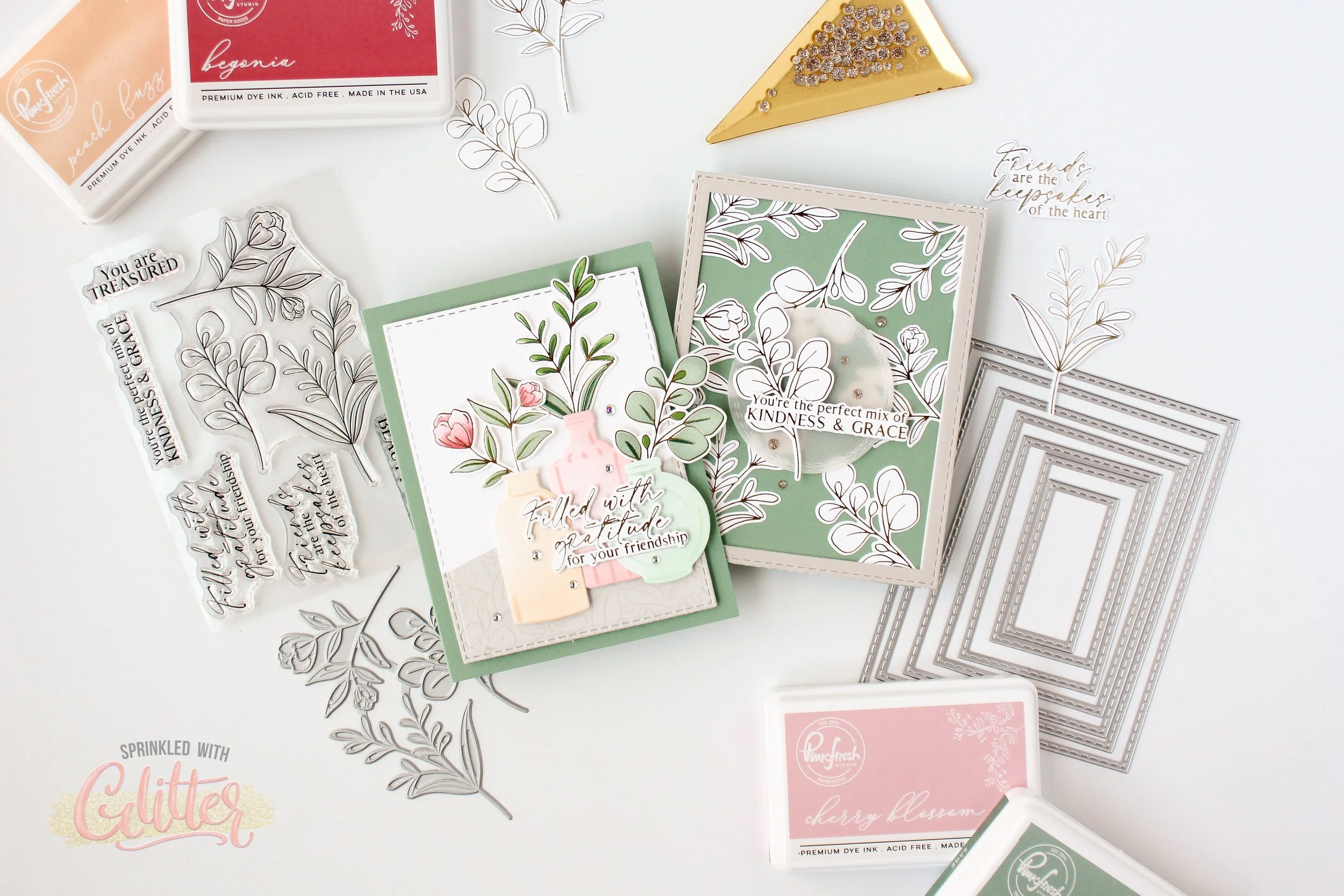 Think Outside The Box One Press Plate Two Ways - Pinkfresh Studio Sunshine And Smiles Release Blog Hop