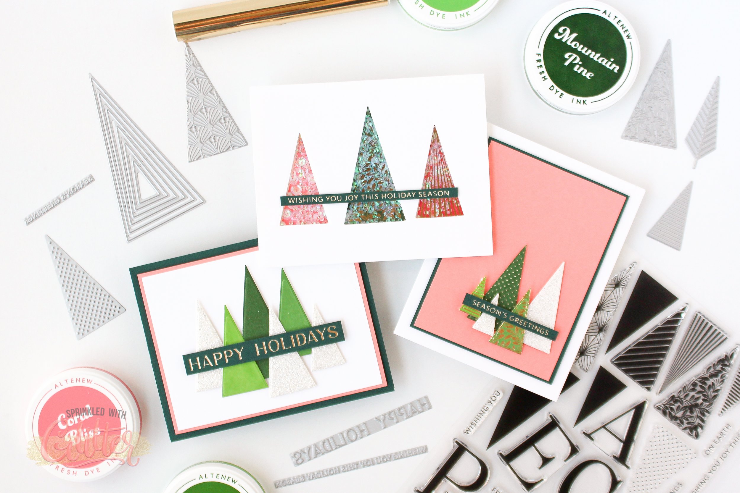 Modern Christmas Cards With Shine - Altenew July 2025 Release Video Hop