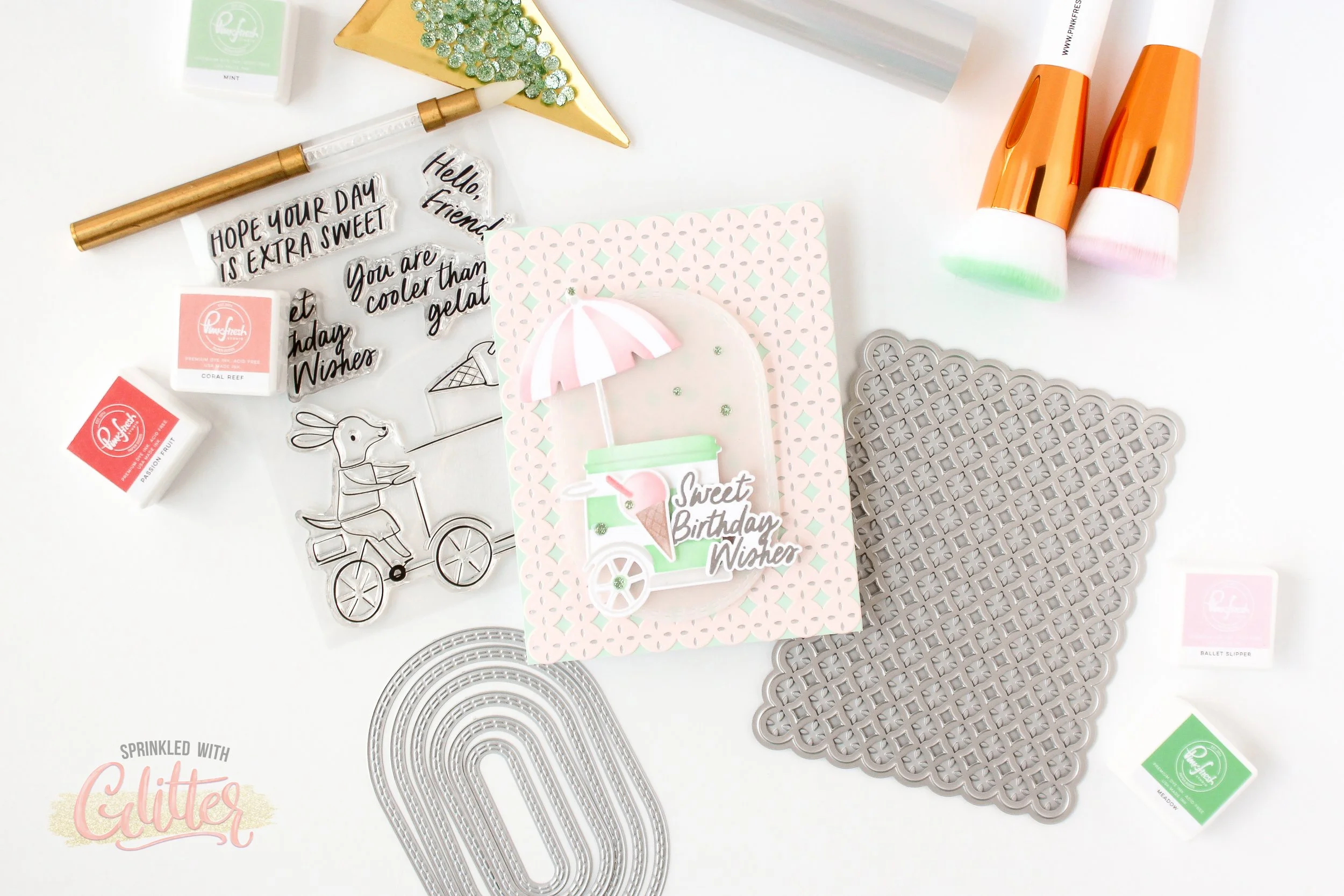 Customizing Stamped and Stenciled Images - The Sweetest Little Birthday Card