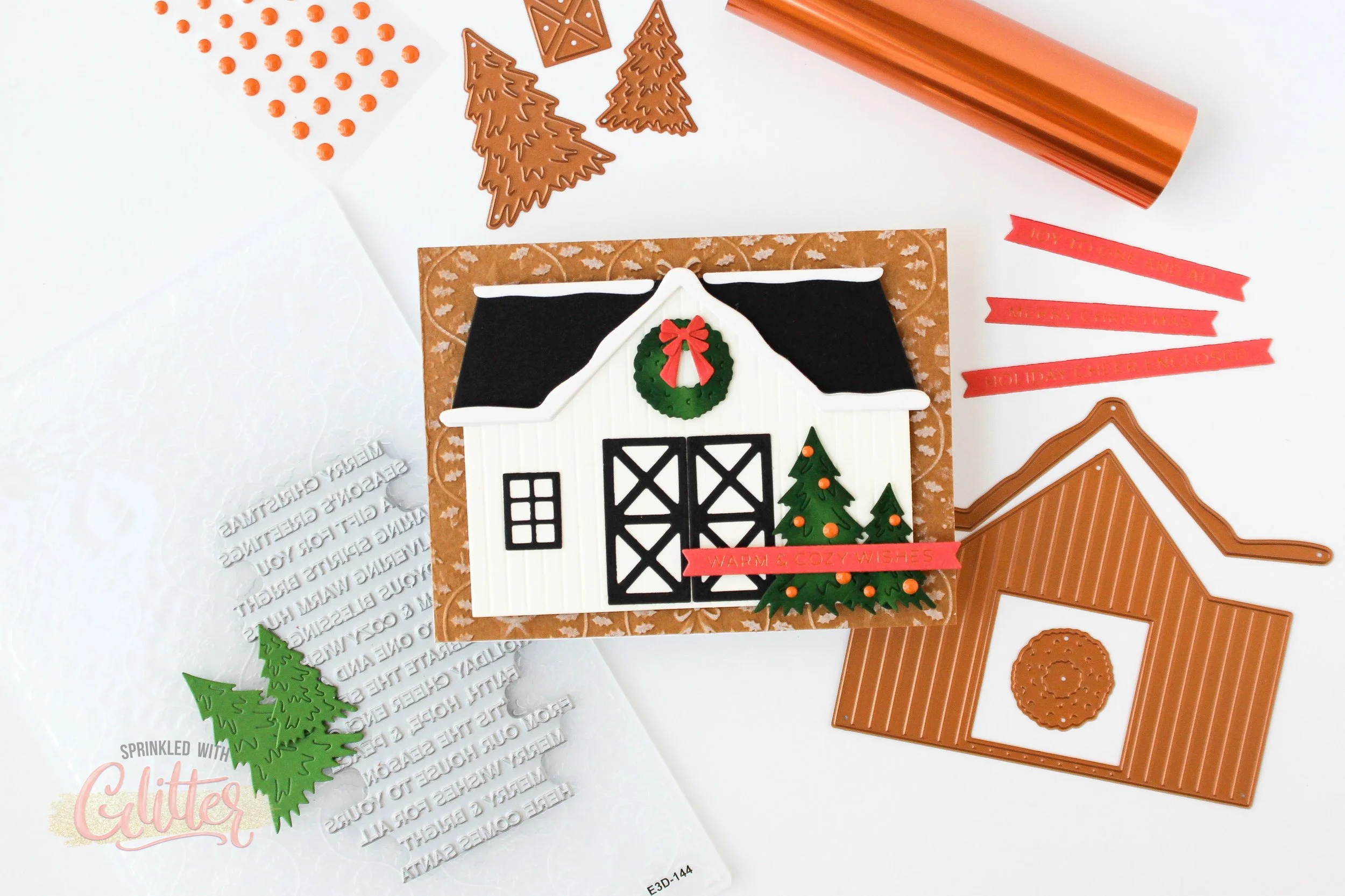A Modern Country Christmas Card - Christmas In July With Spellbinders