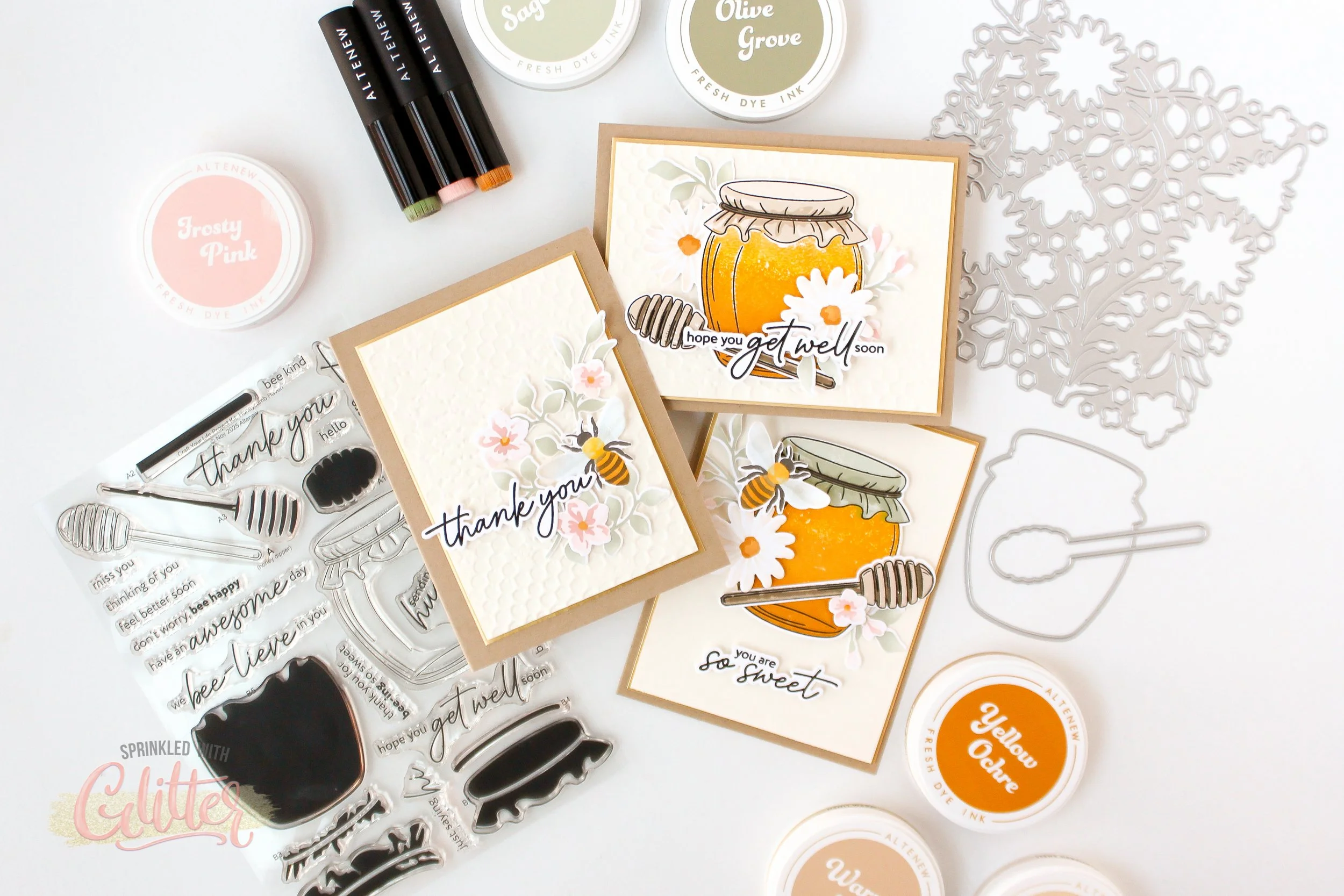 Easy Ombré Stamping Featuring Honeycomb Haven From Altenew - Altenew November 2025 Release Video Hop