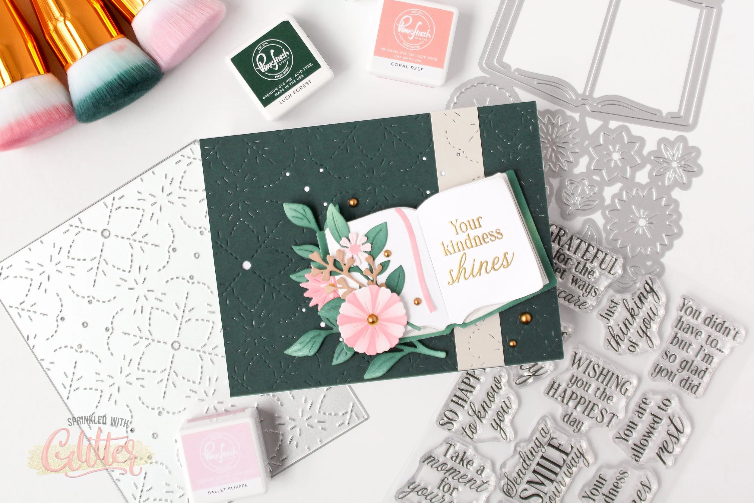 Adding Dimensional Layers To Die Cuts - Pinkfresh Studio Floral Tale Card