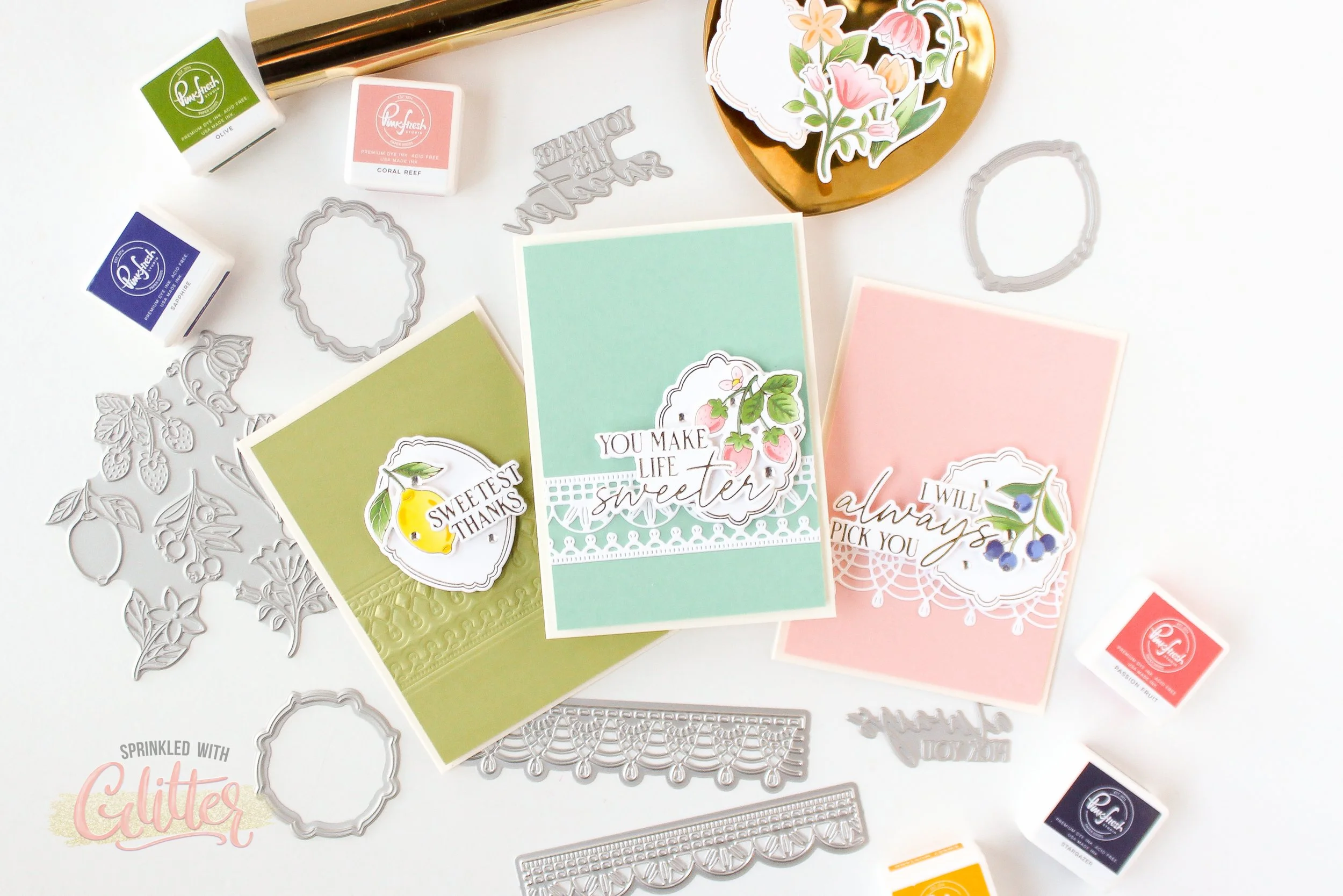 How To Create 4 Bar Cards - Pinkfresh Studio Homespun With Heart Release Blog Hop