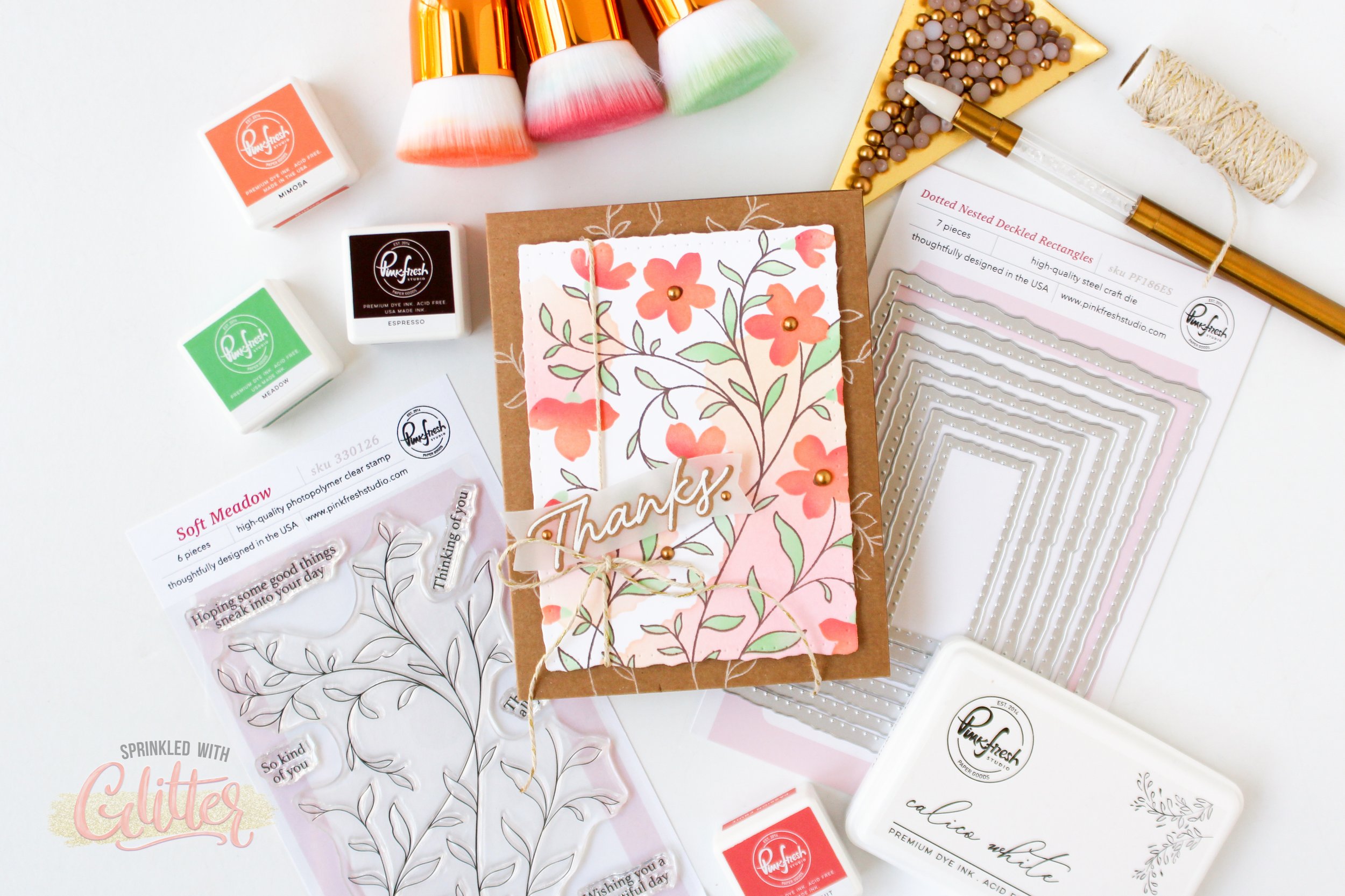 Easy Ink Blending, Stenciling &amp; Cardmaking Tutorial - Pinkfresh Studio Quiet Moments Release Blog Hop
