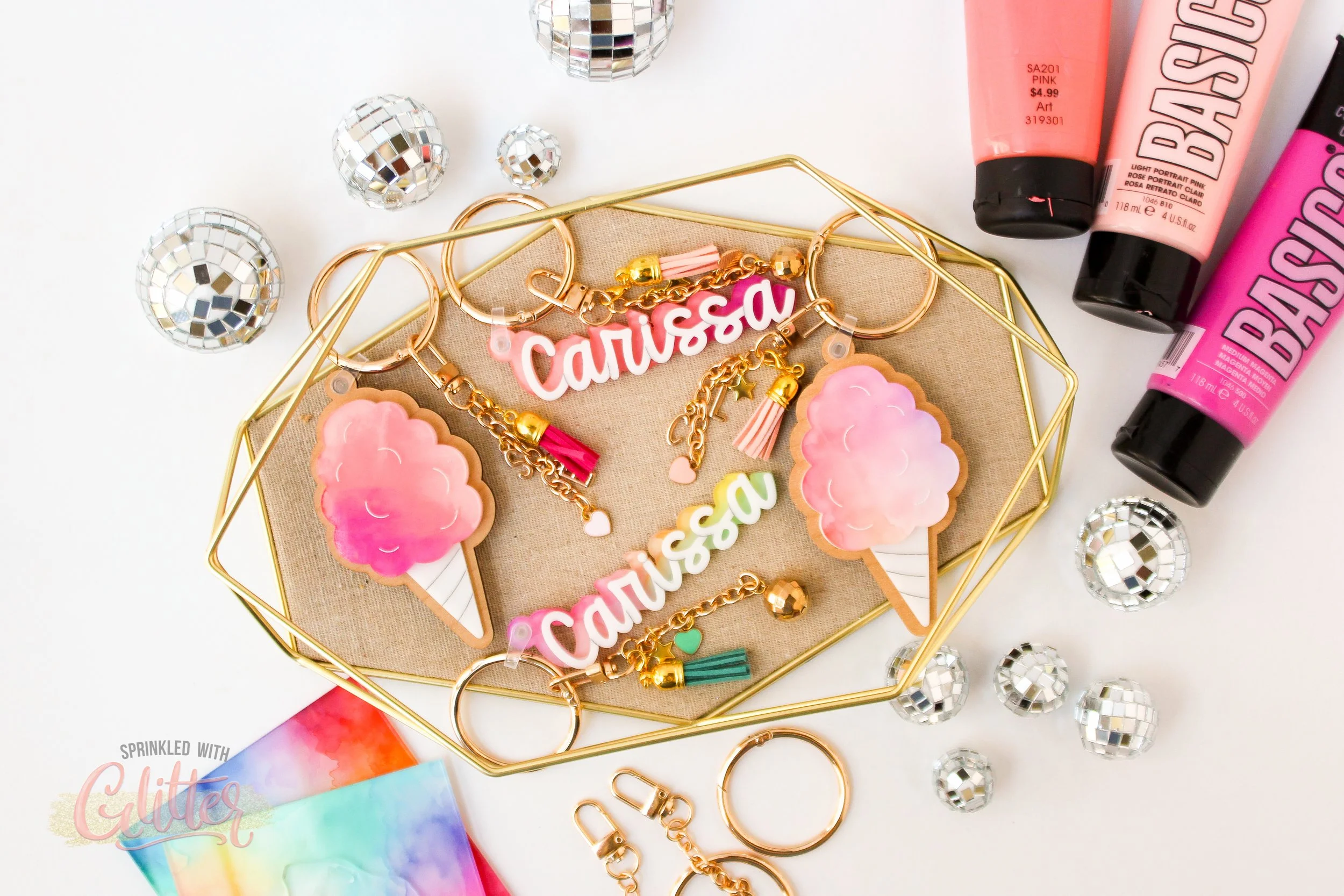 DIY Acrylic Bag Charms with Your Laser | Ombre Paint + UV Print Ideas