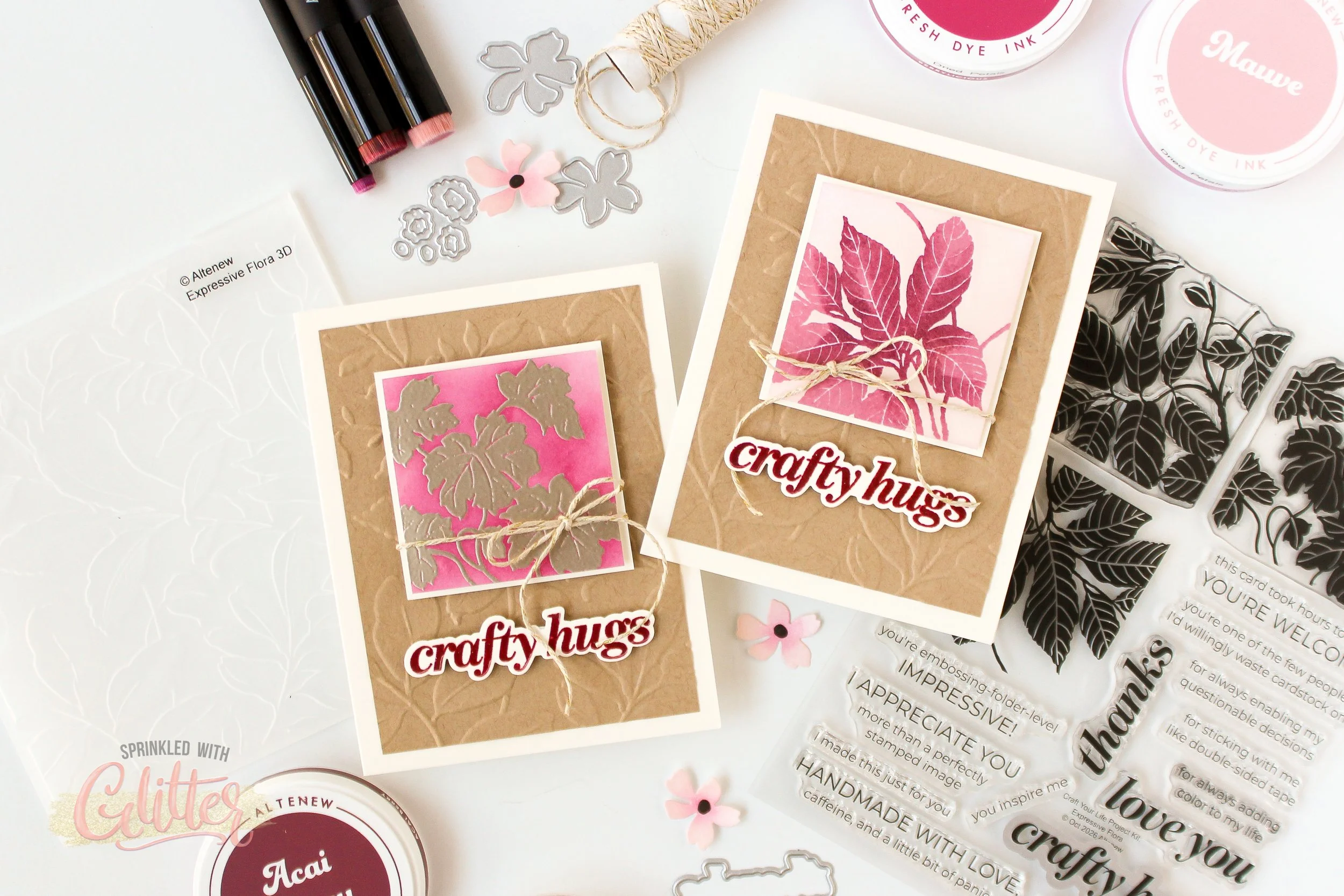Altenew - CYL Expressiv Flora - Dried Petals Fresh Dye Ink - Platinum Embossing PowderWM-2.jpg