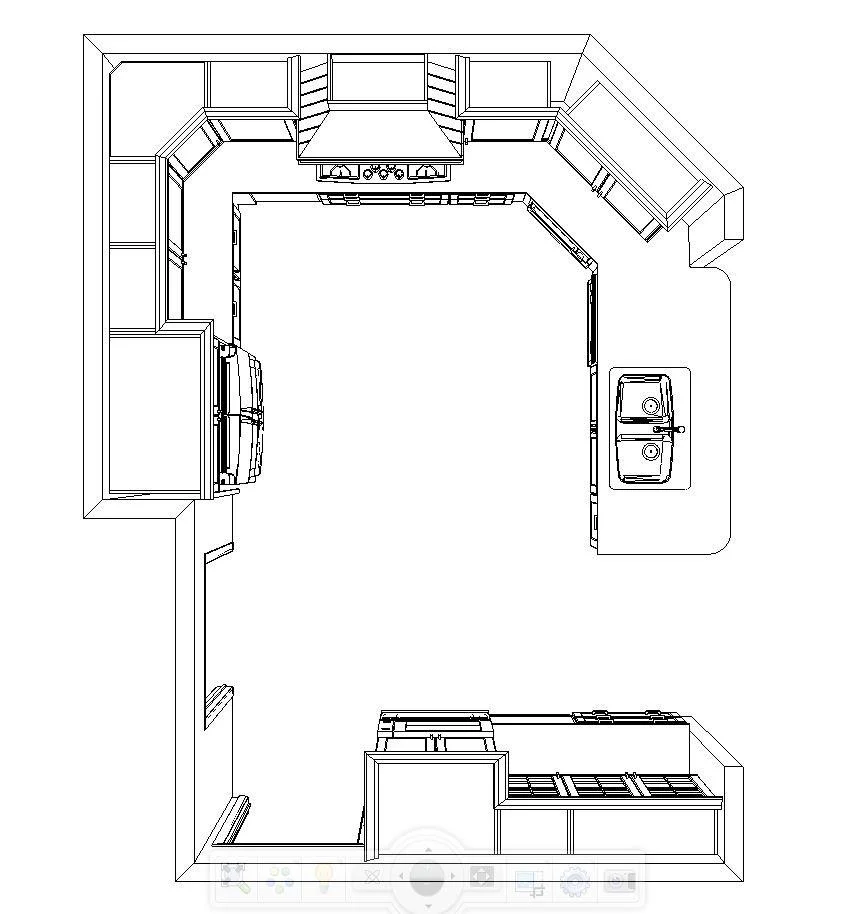 The new kitchen layout, which stayed within the existing footprint but utilized the space more efficiently.
