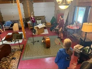 Badminton over basses (don't try this at home kids!)