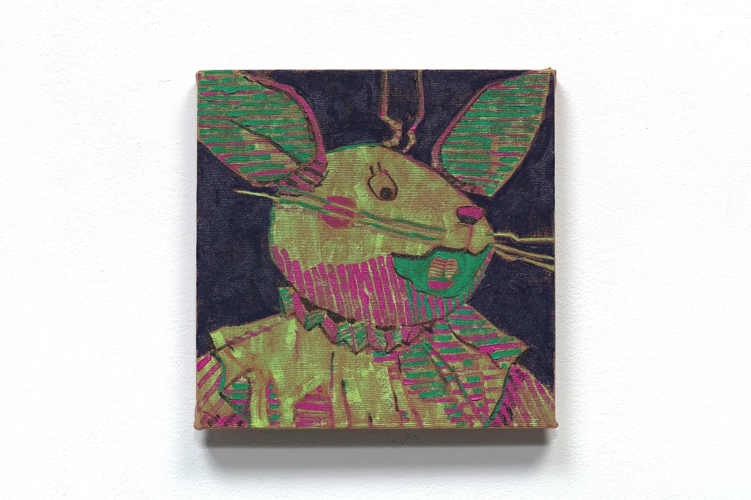 12x12 in, Oil on Cotton Knit