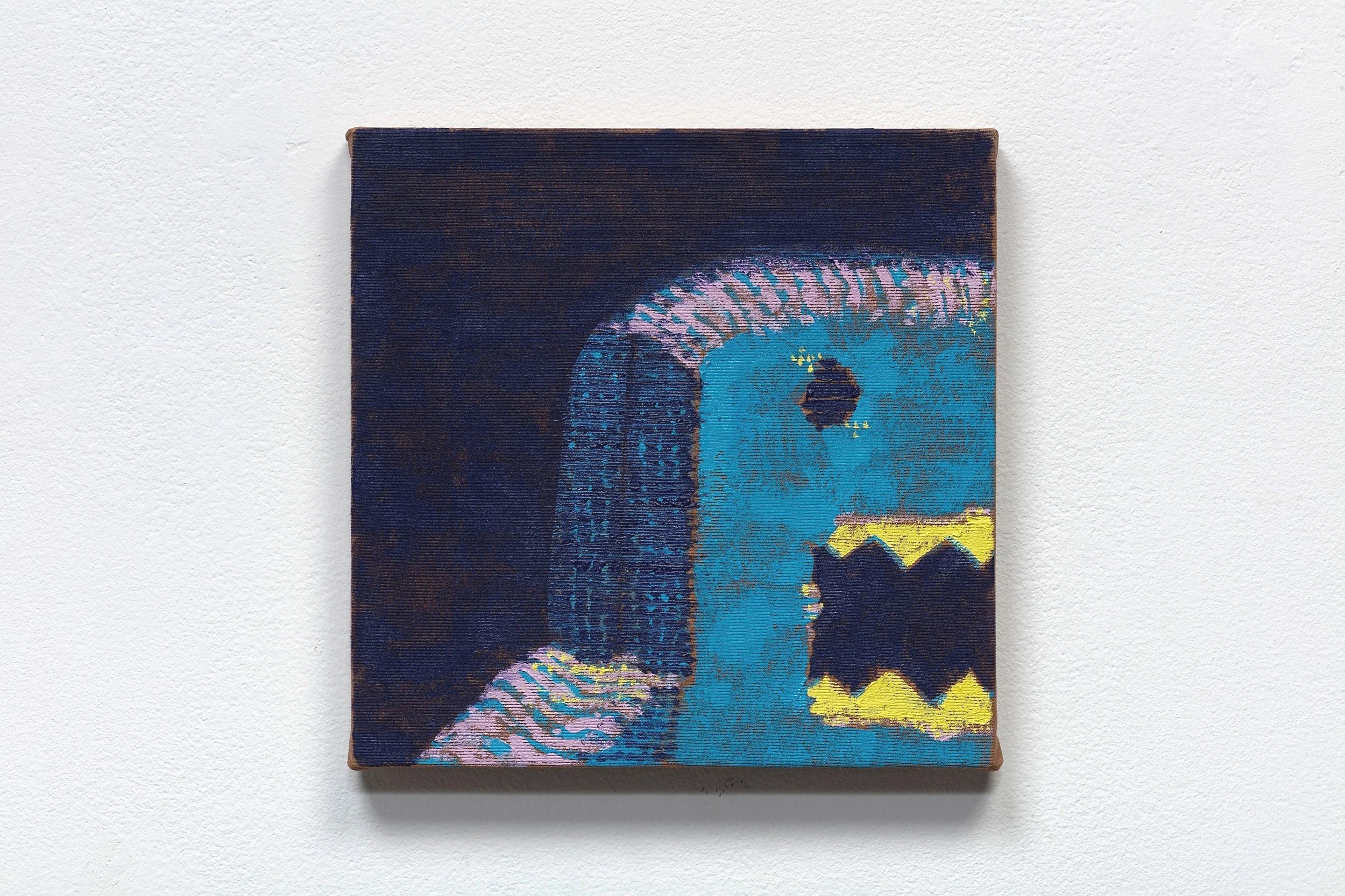 12x12 in, Oil on Cotton Knit