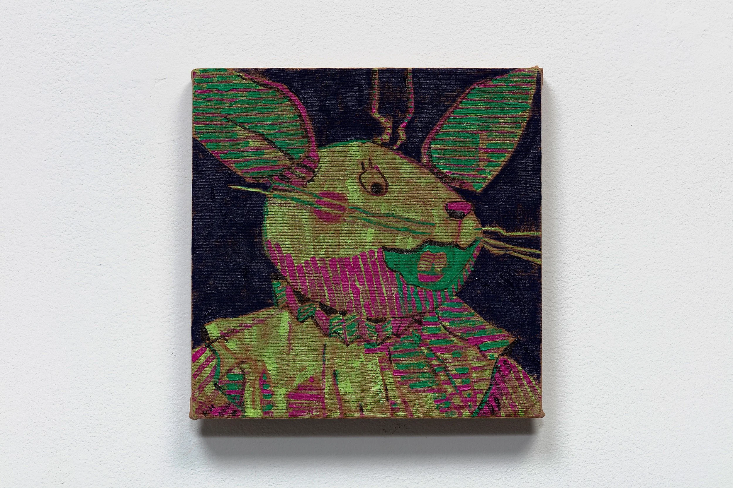 12x12 in, Oil on Cotton Knit