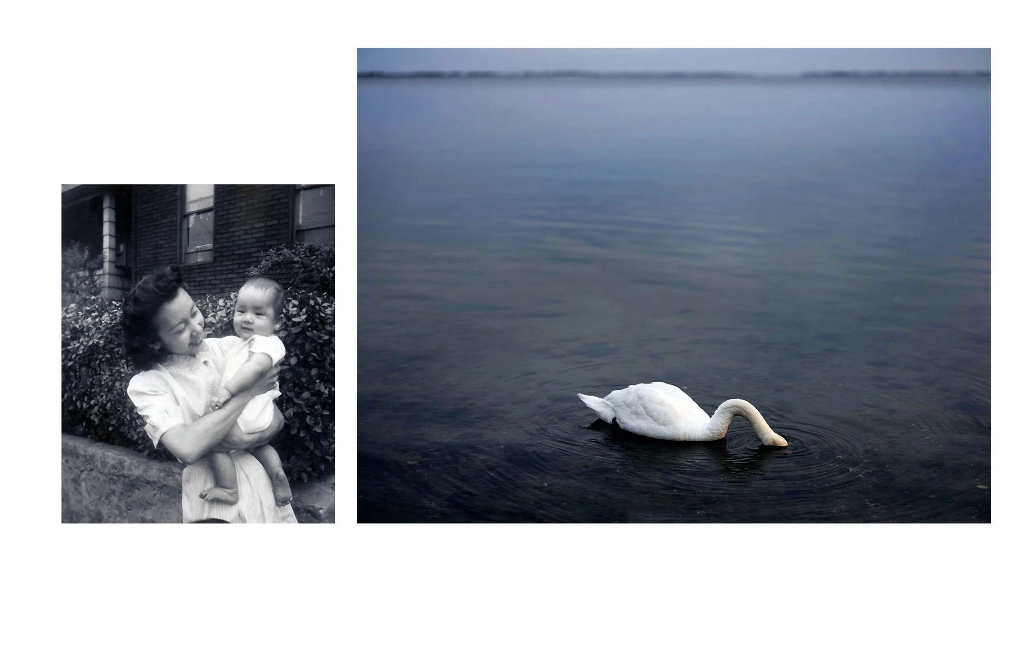 Composite image of artists Grandmother and father as a baby, combined with artist’s contemporary photograph. 