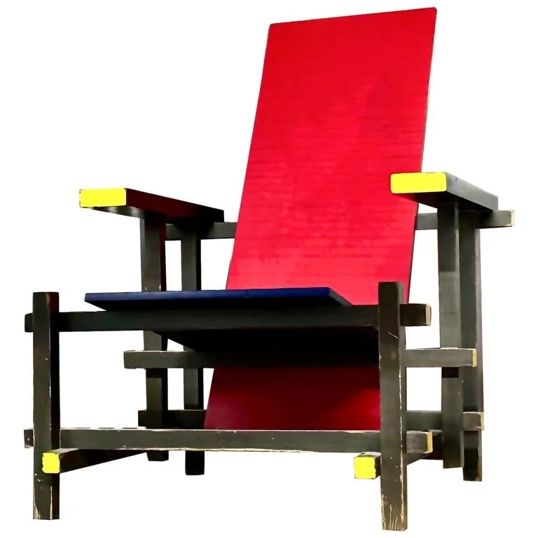 Red Blue Chair by Gerrit Rietveld for Cassina, Italy, De