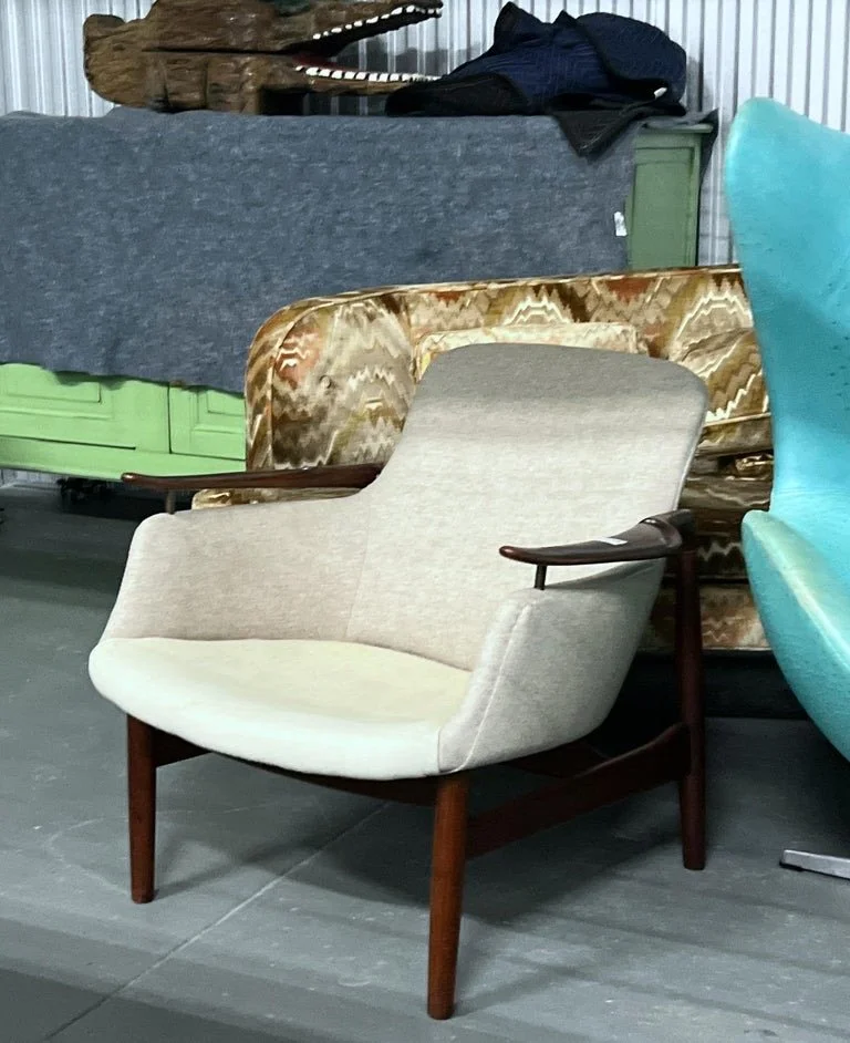 Finn Juhl NV-53, Original Teak Lounge Chair, Niels Vodder, Denmark