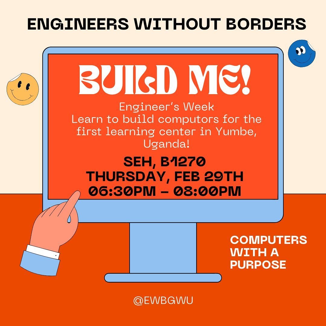 Tonight!! Come join us in SEH B1270 from 6:30 to 8 to build computers for a learning center in Uganda! No prior experience is needed, everyone is welcome, see you soon!