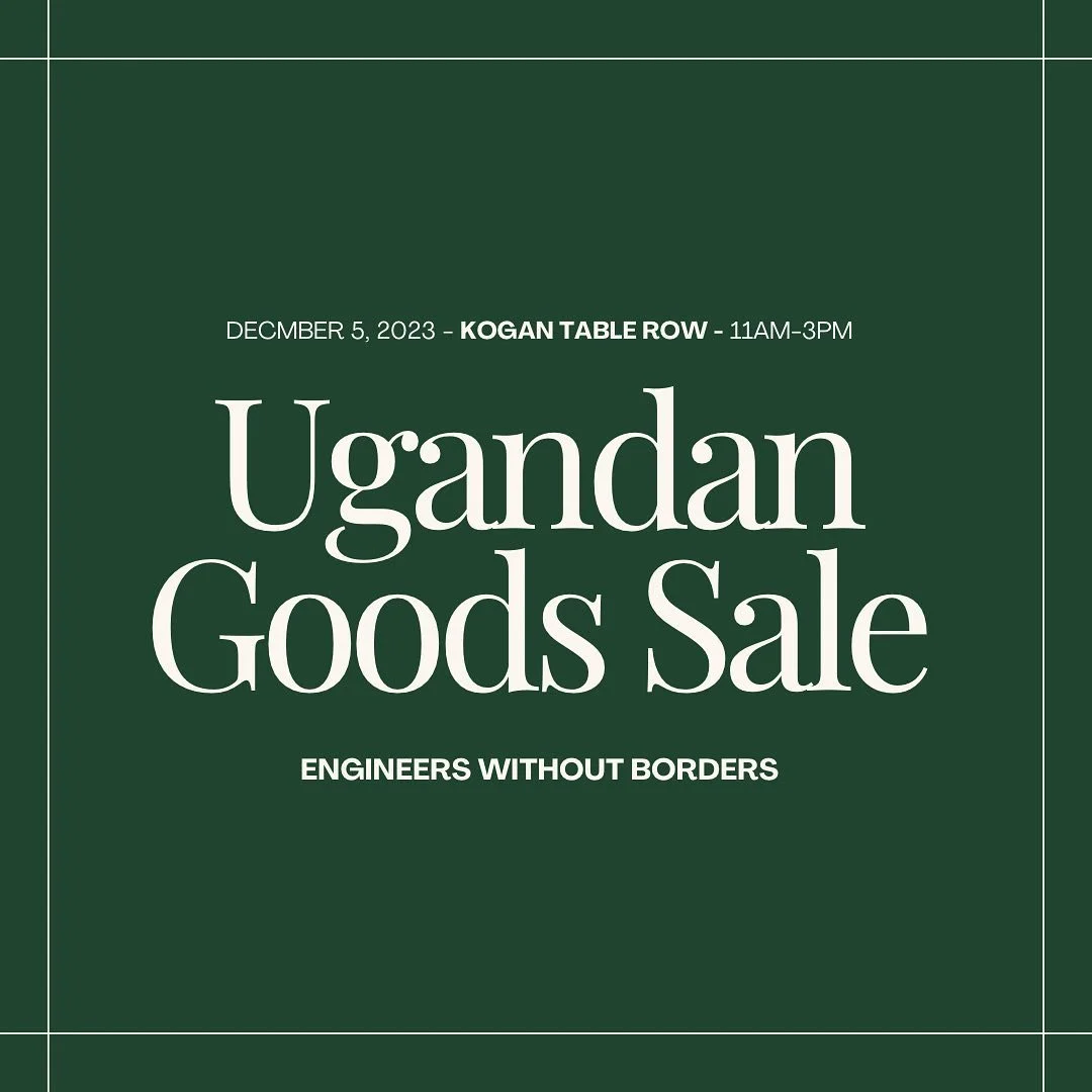 Stop by table row tomorrow in Kogan to help support EWB! 

Right now, our Yumbe team is raising money to travel to Yumbe, Uganda where we are building a library and learning center. 

We are selling goods given to us by the community on our last trip