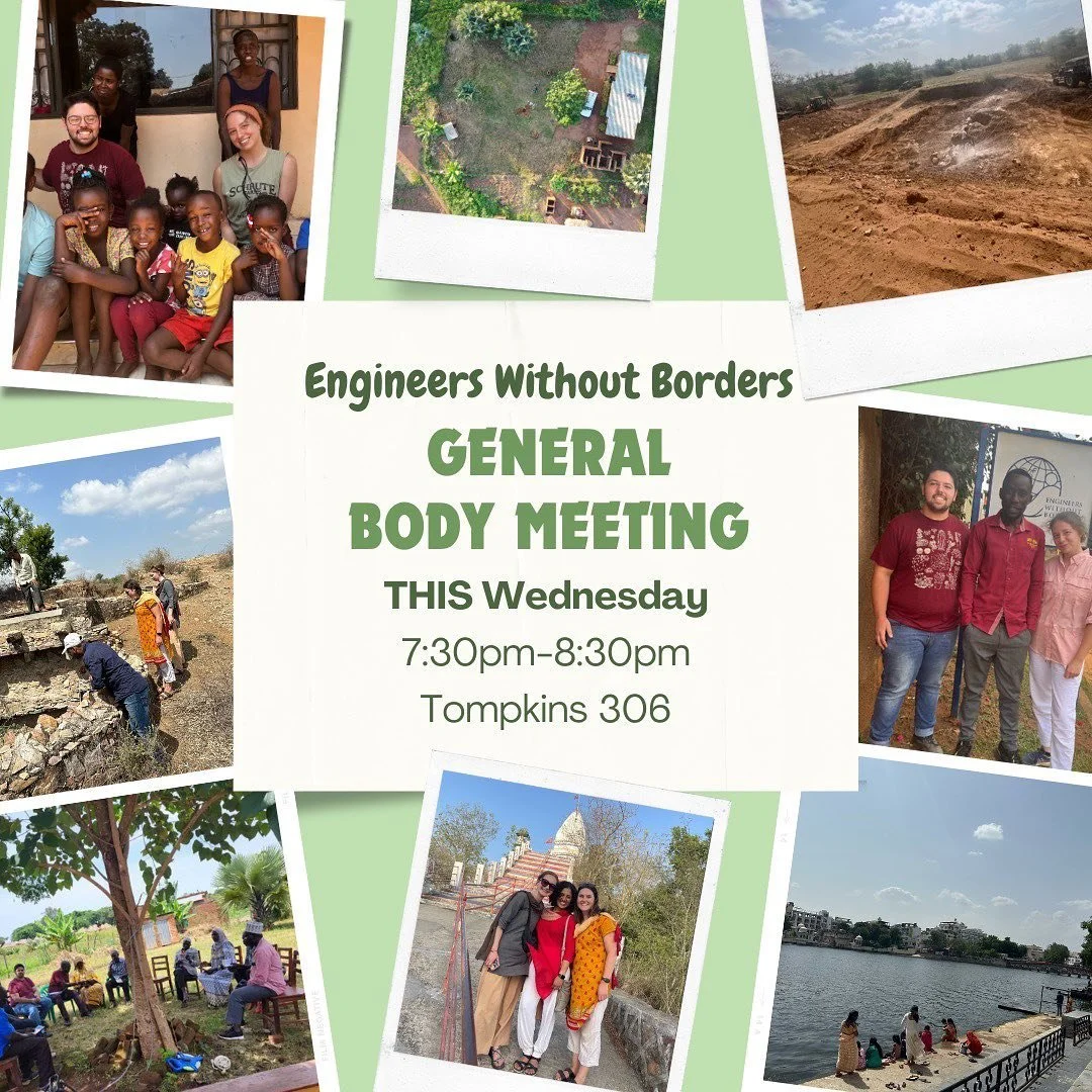 Come learn more about EWB and our two projects in Uganda and India tomorrow!!!