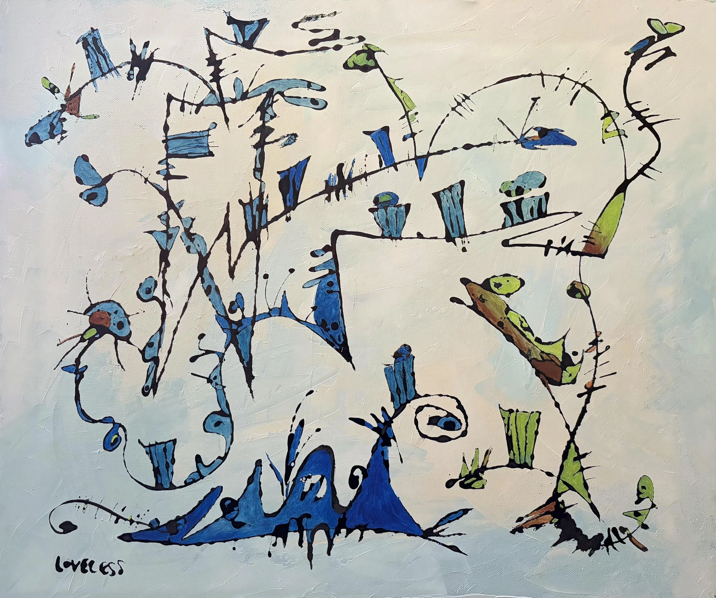 Vacation Spot (2026) Oil + Ink, Canvas, 20"x24"