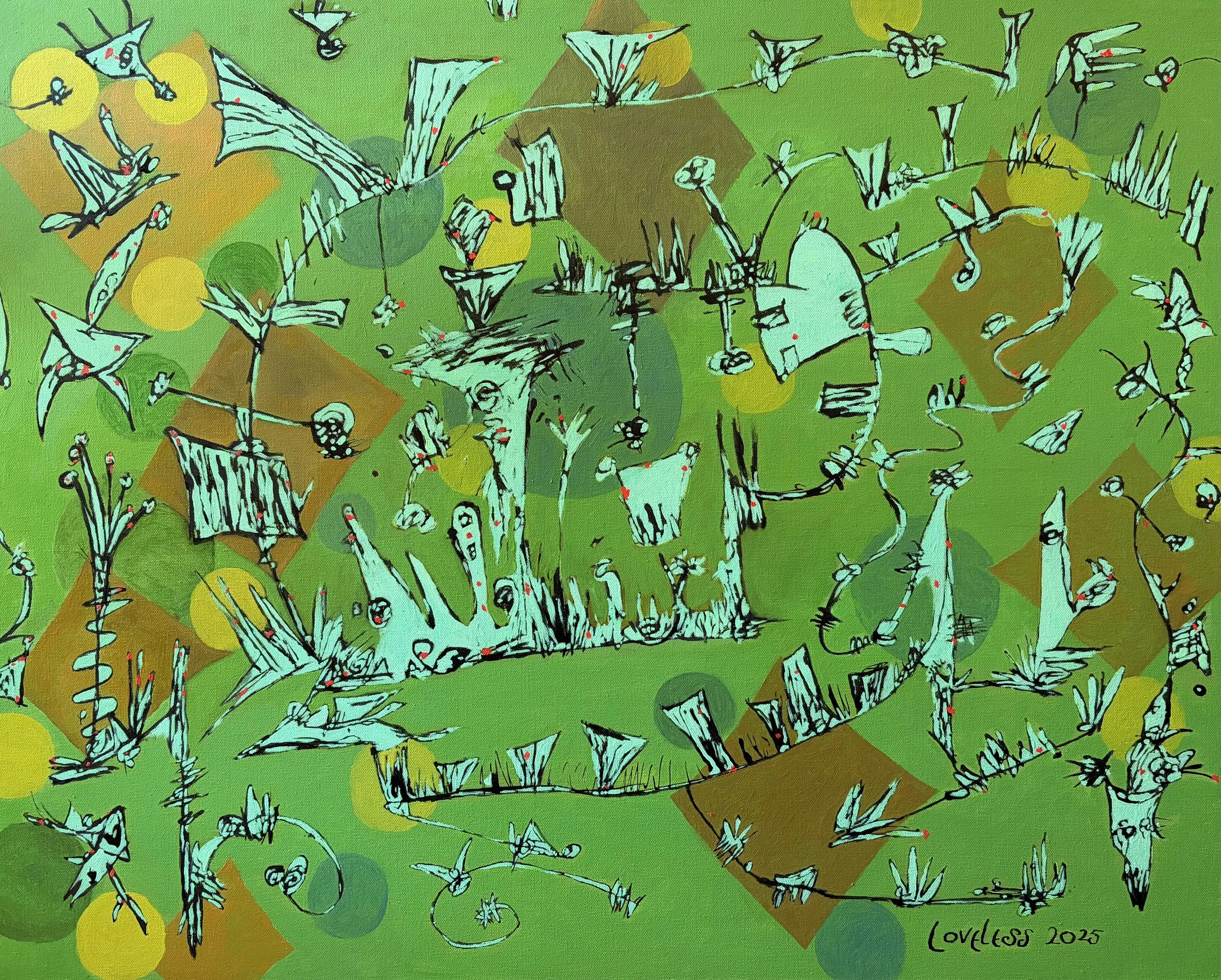 untitled (2025) Oil, Ink, Canvas 24"x30"