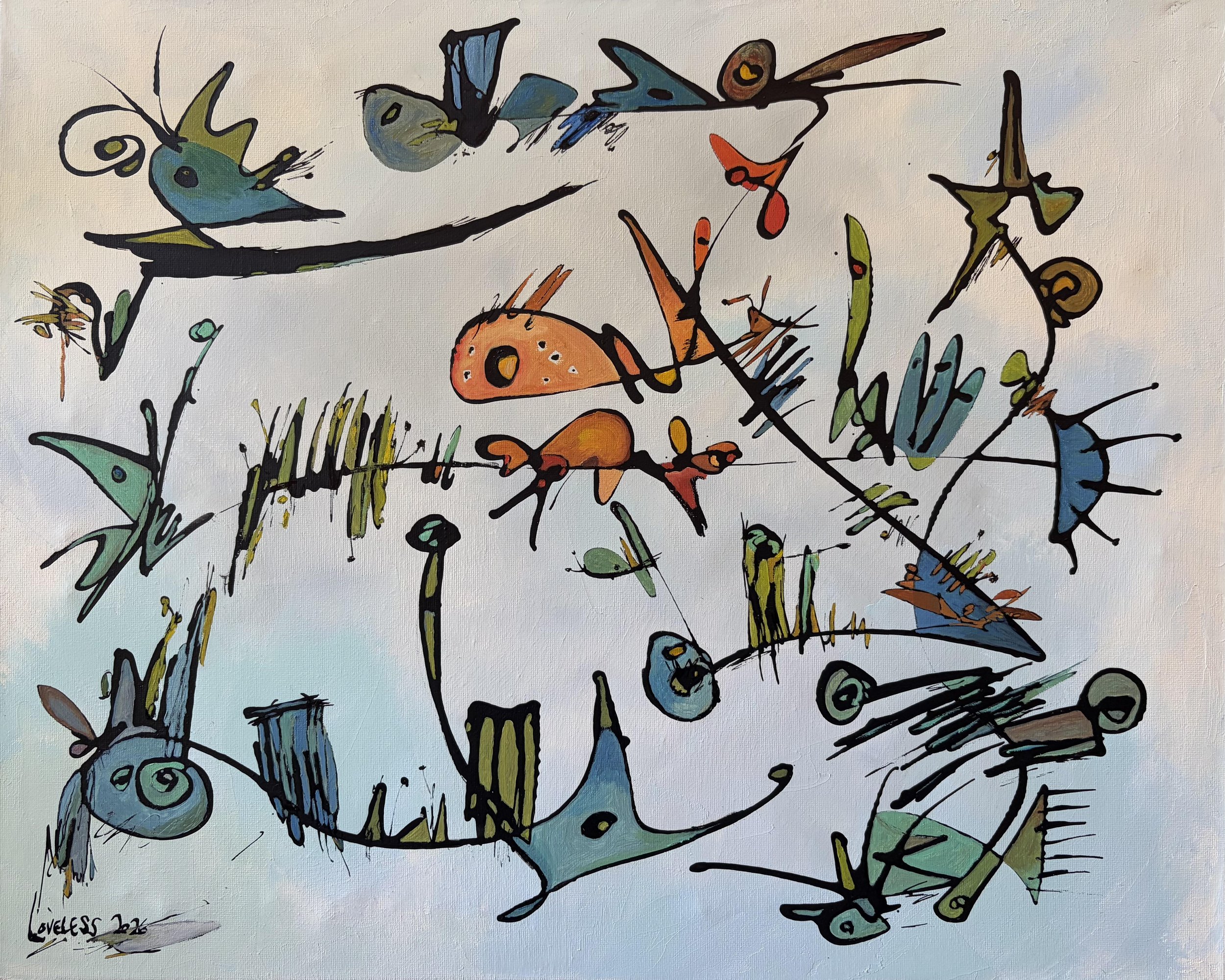 Vacation Spot 2 (2026) Oil, Ink, Canvas 16"x20"