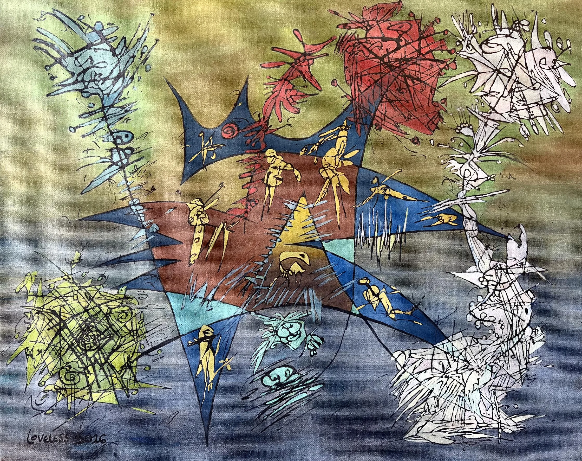Static (2026) Oil, Ink, Canvas 16"x20"