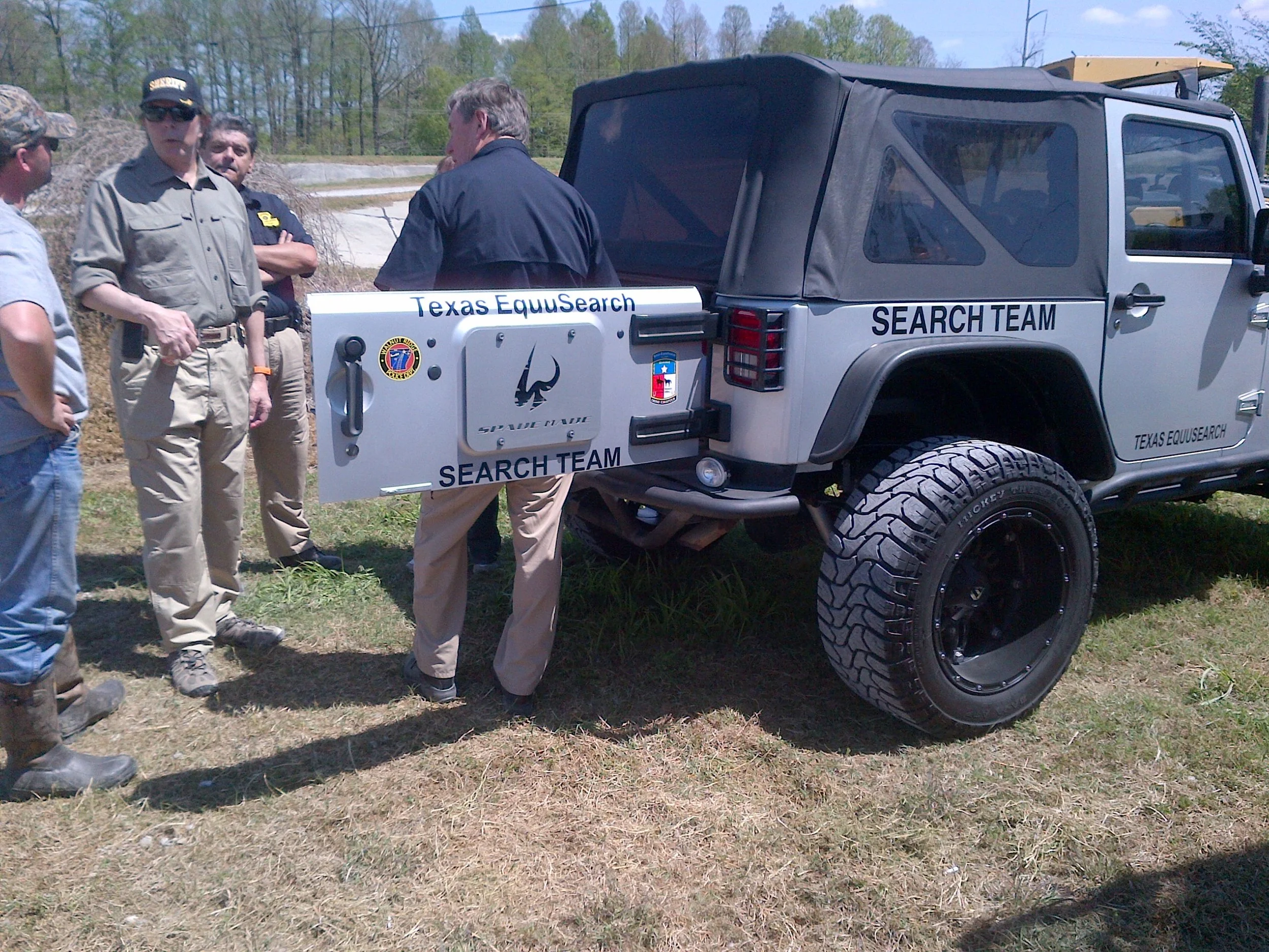 Ted Kergan (in khakis) at the Texas Equusearch dig for Gary Kergan's remains in March, 2014