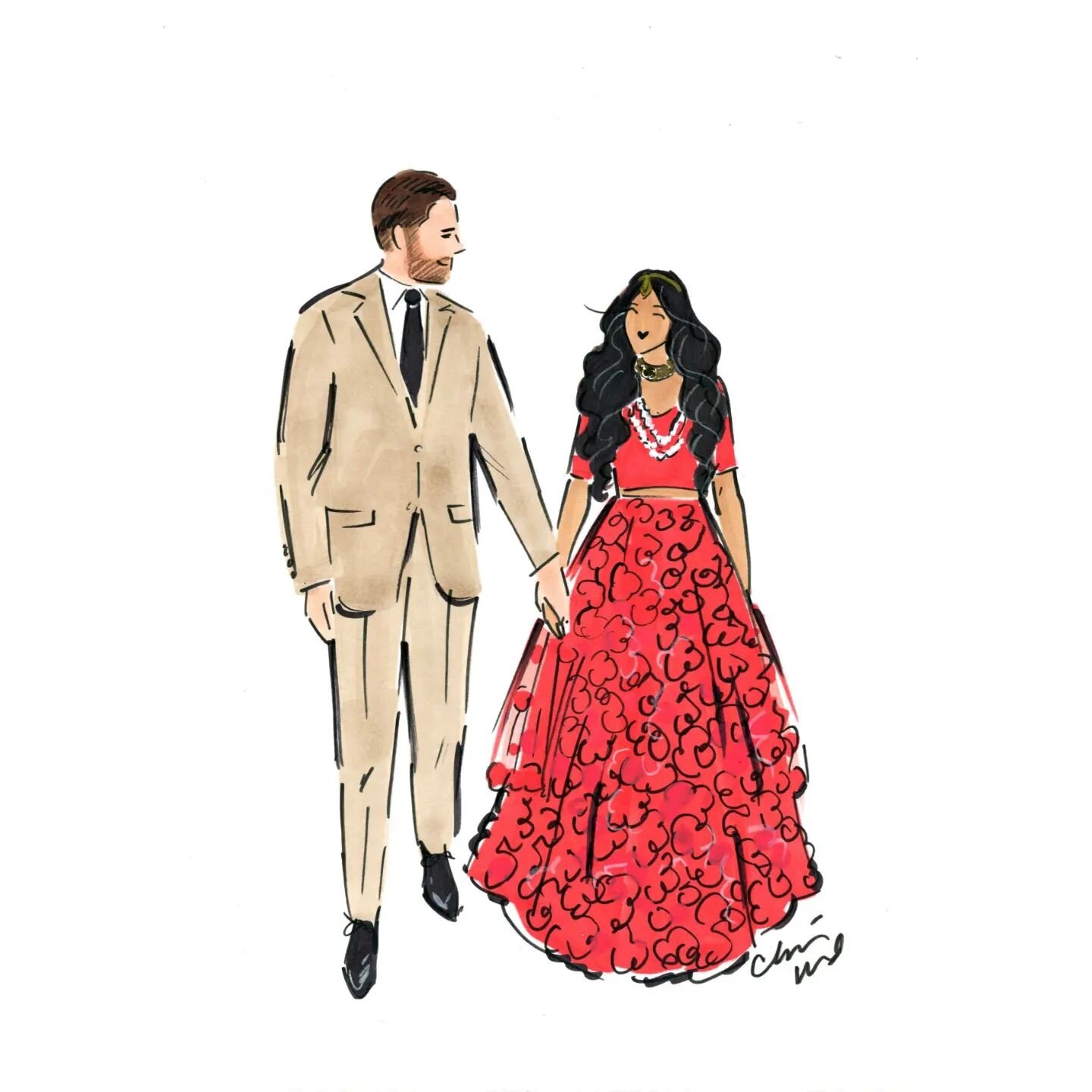 These outfit changes from a client's wedding were so stunning and such a treat to illustrate!

#weddingillustration #weddingcommission #weddinggift #illustration #customportrait #customart #customillustration #portrait #portraitillustration #portrait