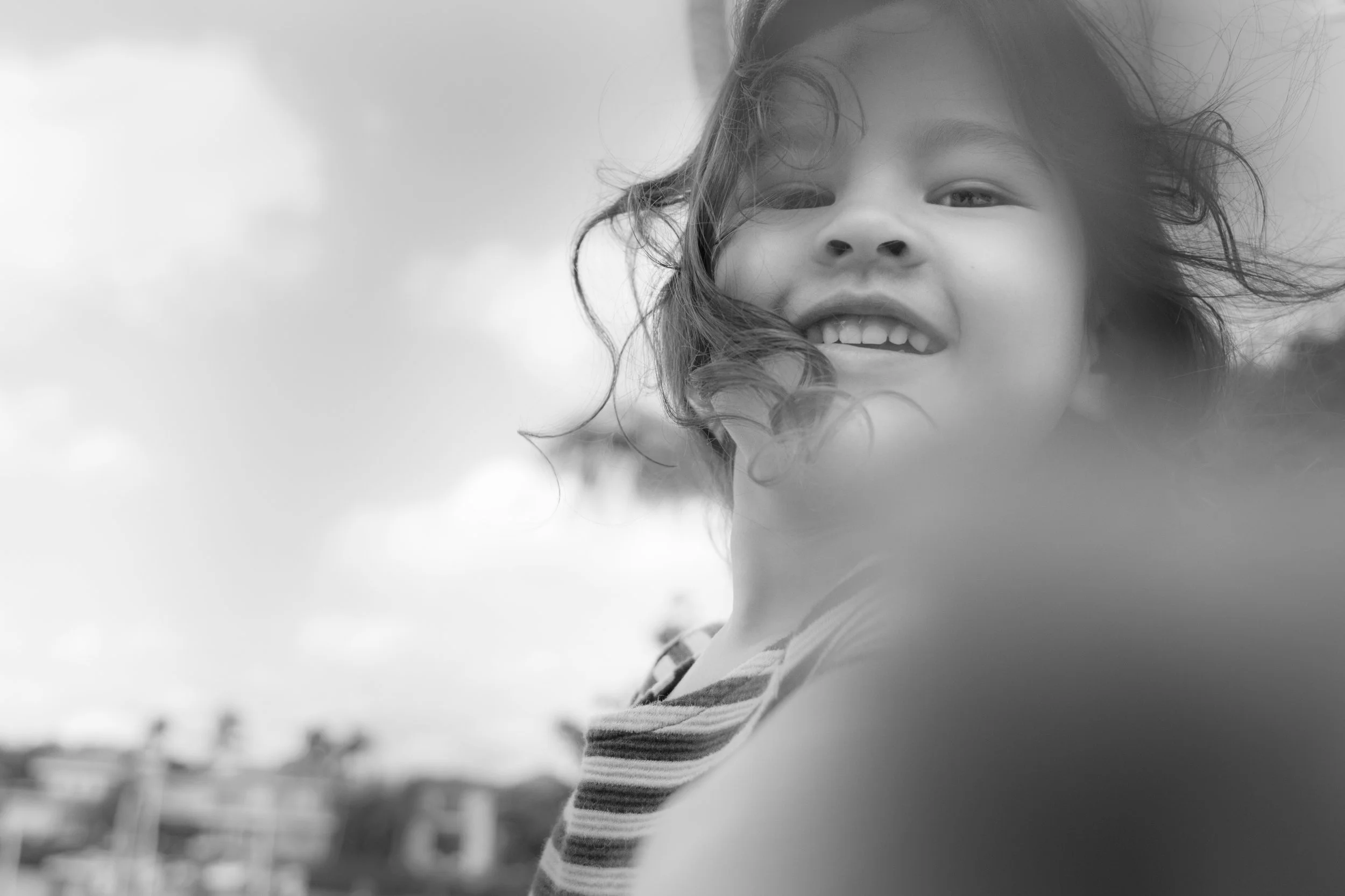 Ria with flower black and white.jpg