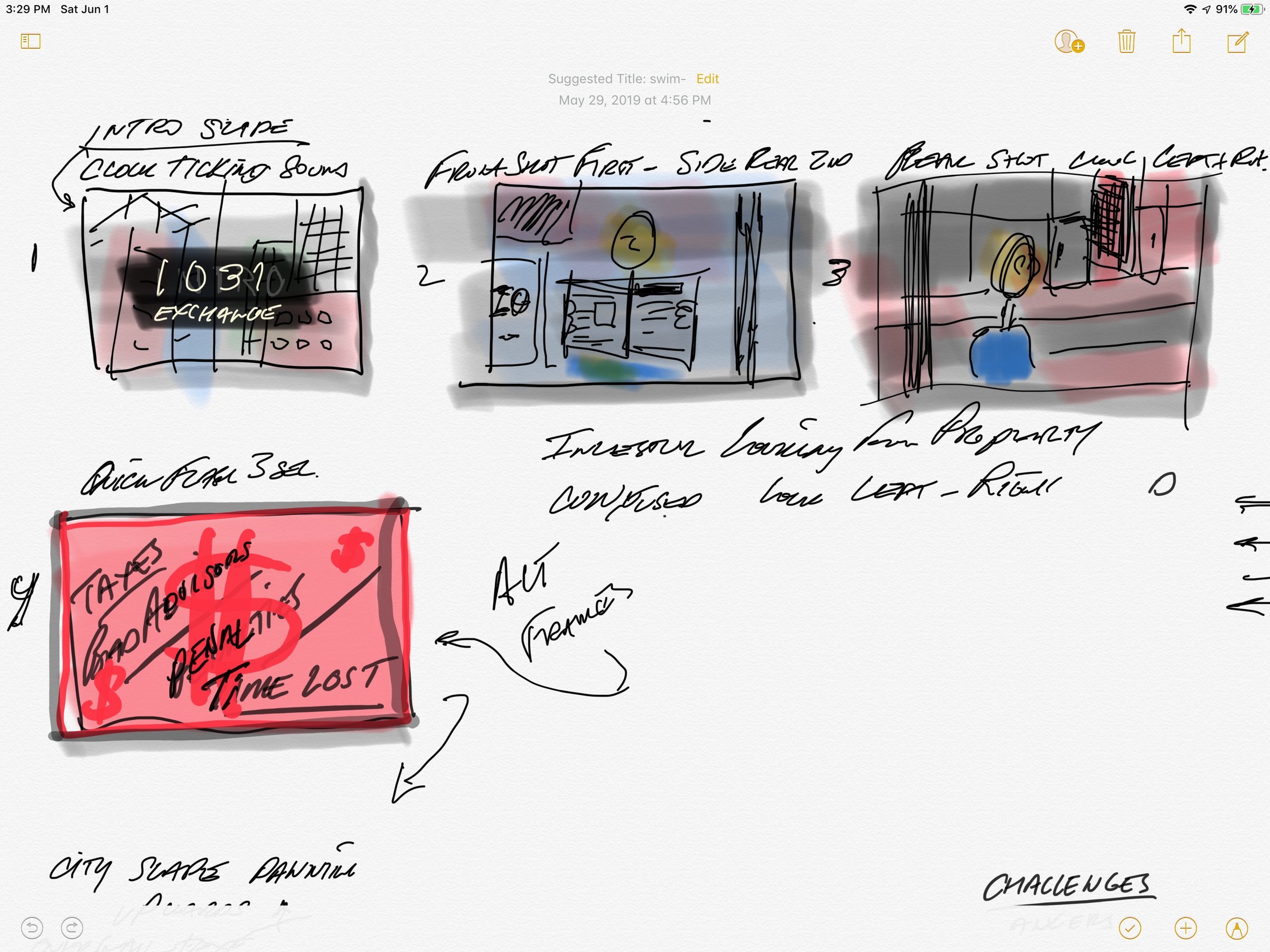 Story boarding is essential to my story telling process
