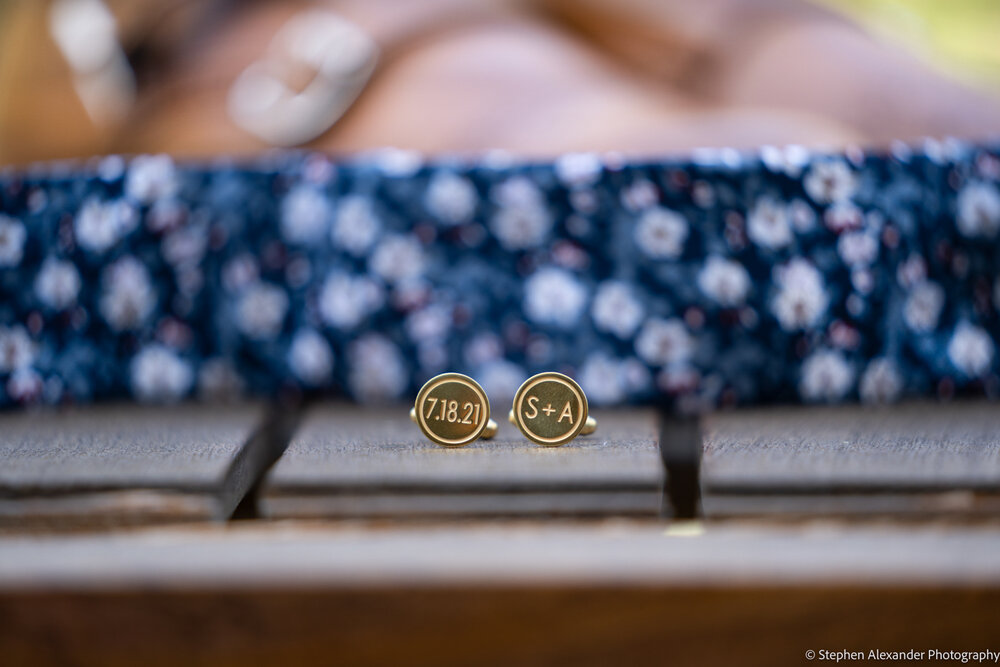 Groom's details include engraved cufflinks and Rings