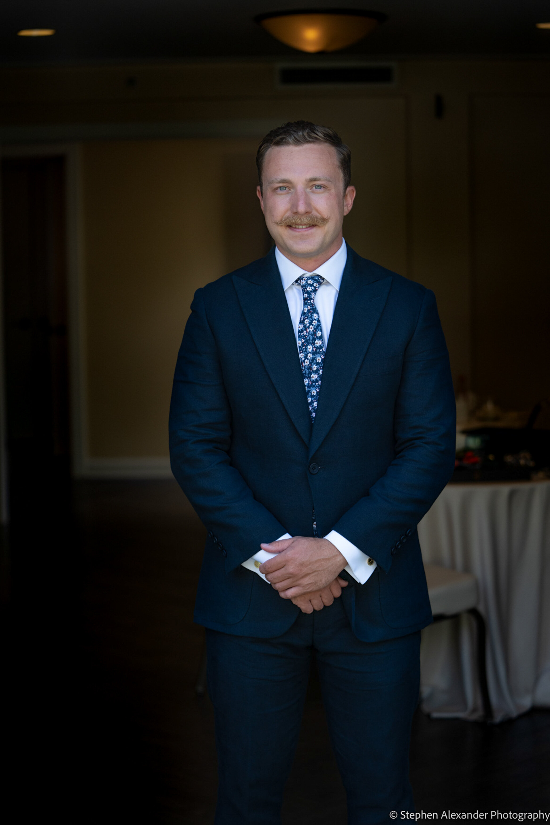 The Groom is looking sharp in his Brooks Brothers Suit