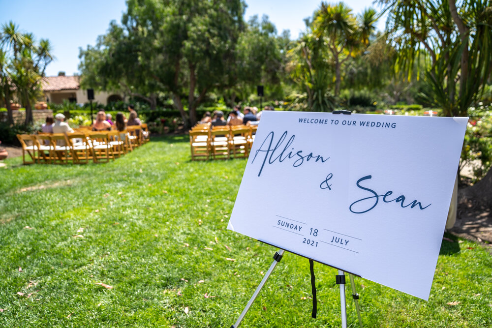 Sean and Allison were married on the Hacienda Lawn