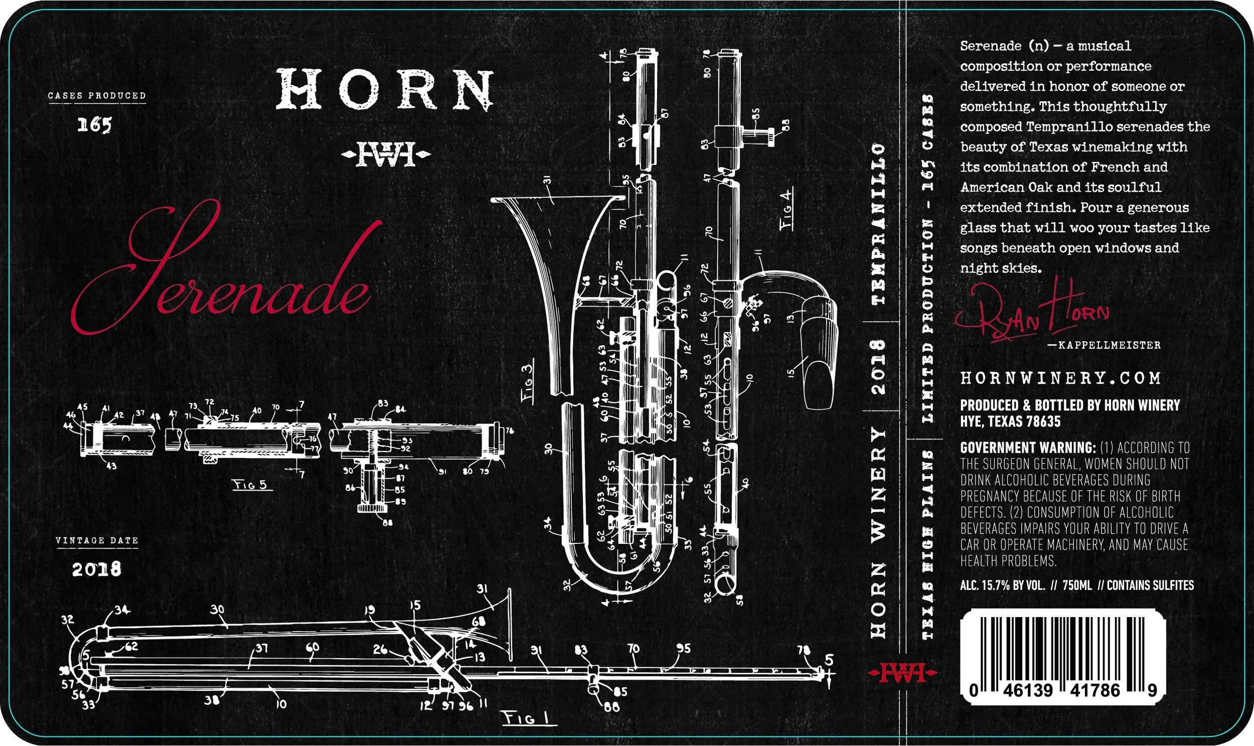 Serenade Texas Tempranillo 2018 — Horn Winery & Tasting Room