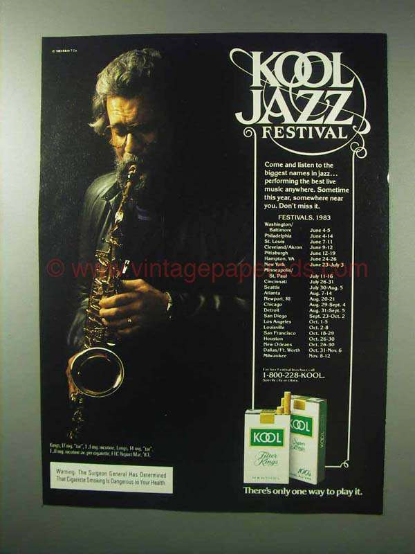 Poster for the Kool Jazz Fest 1983. Touring 24 cities, including Minneapolis And St. Paul