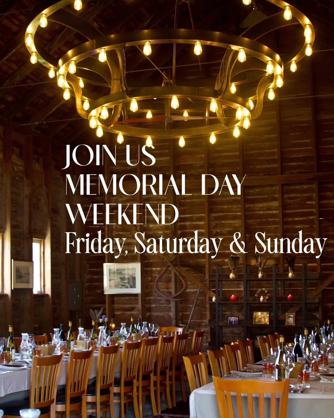 Open Memorial Day Weekend with Special Hours