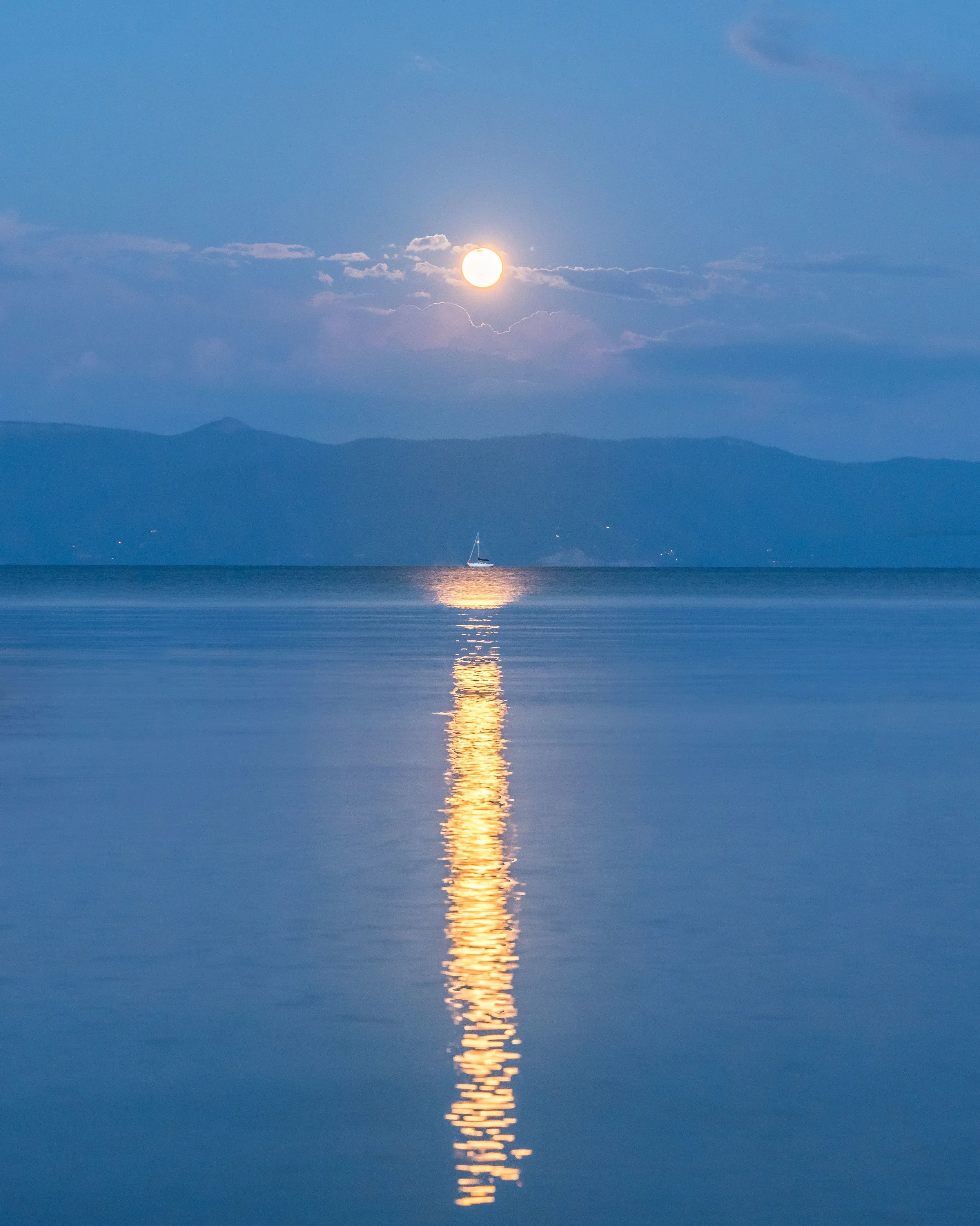 Tahoe Sailboat Moonrise