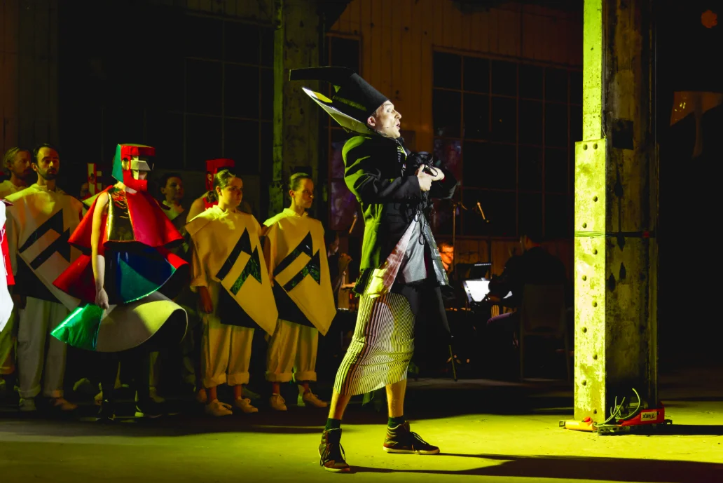 Justene Williams with Sydney Chamber Opera, Reinvention of the Futurist (anti-)opera Victory over the sun , 2016, mixed-media installation. image courtesy of Biennale of Sydney. Photo: Document Photography.