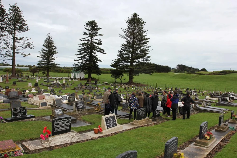 Darcell Apelu, Generation Exchange (Patea) , 2016 a walking tour of Patea, 6:00-8:00 am, 24 September 2016, photo by Bruce E. Phillips.