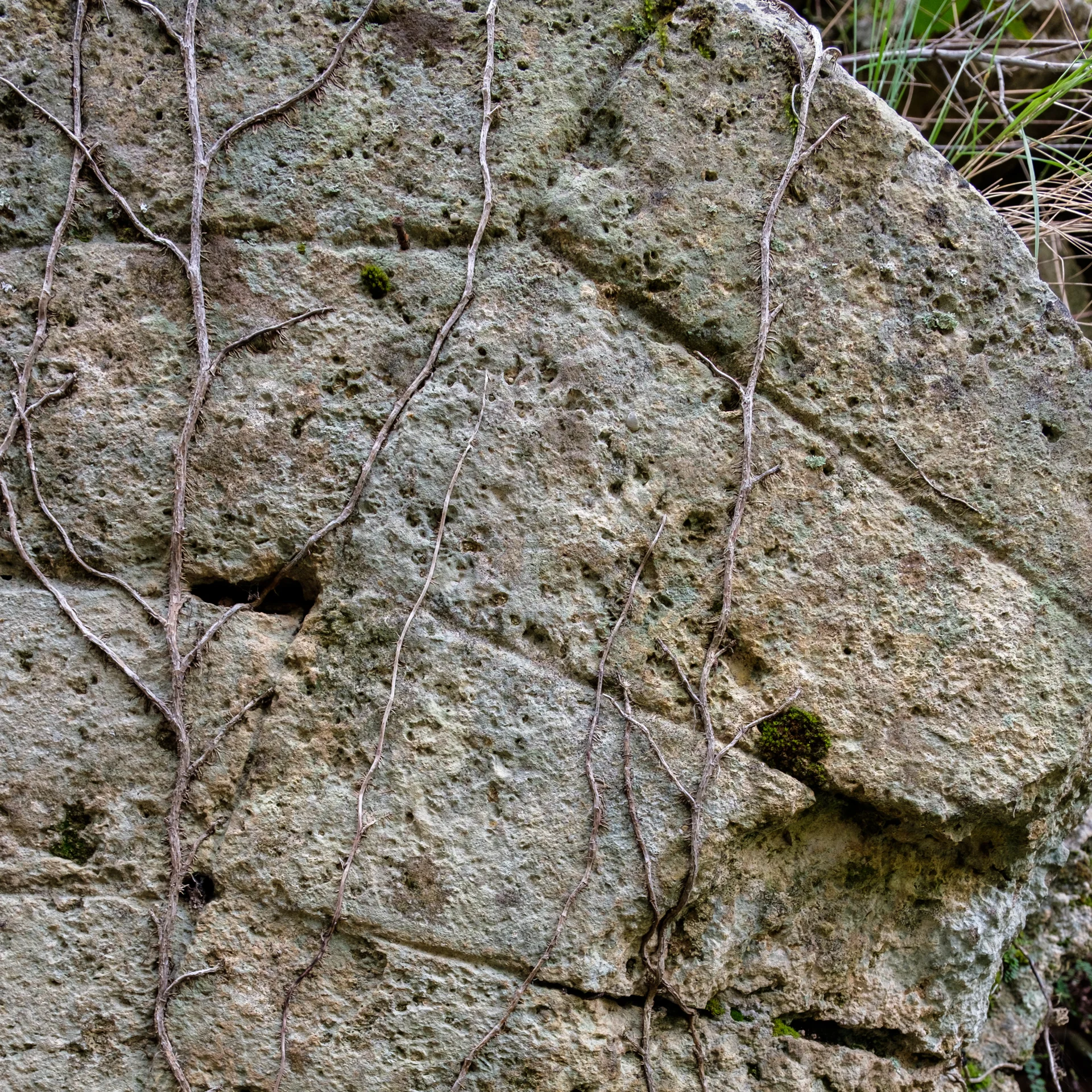Stonework on the arch of le pont de combe Gilles