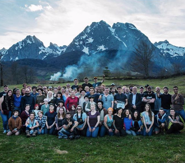 Film crew on set in France
