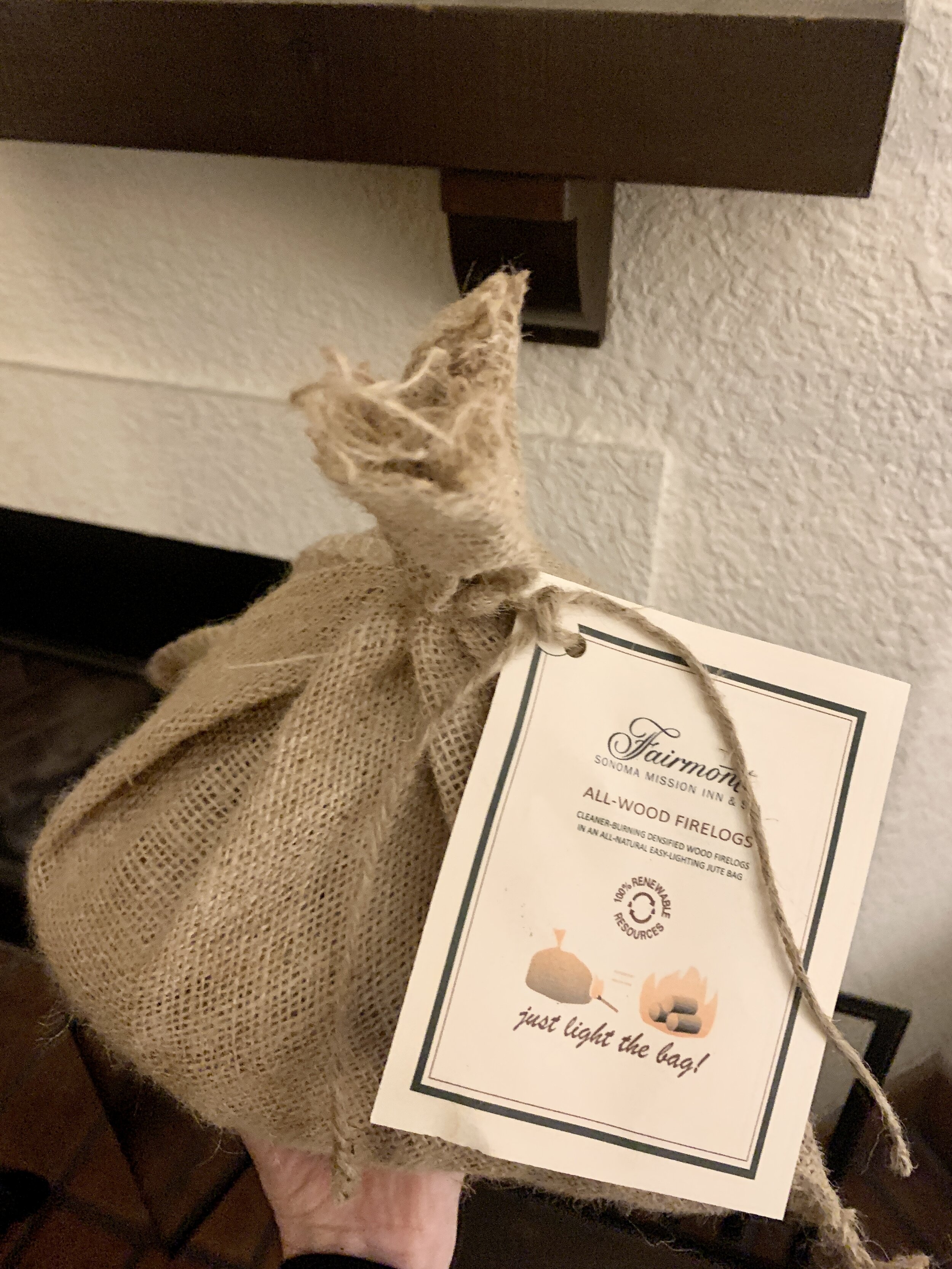 Fairmont Sonoma Mission Inn & Spa Review  - everything that we needed to make the fire in our room.JPG