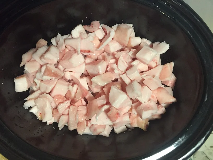 Pastured pork fat before rendering