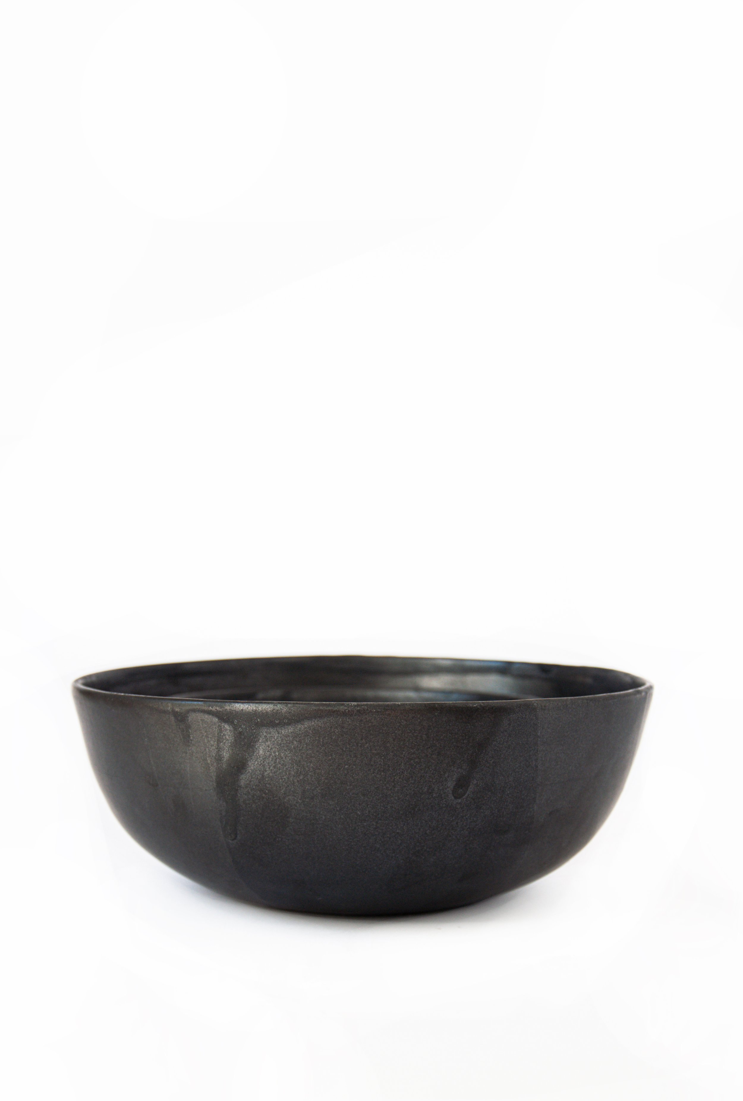 Handmade Stoneware Black Matte Salad Bowl — Creating Comfort Lab