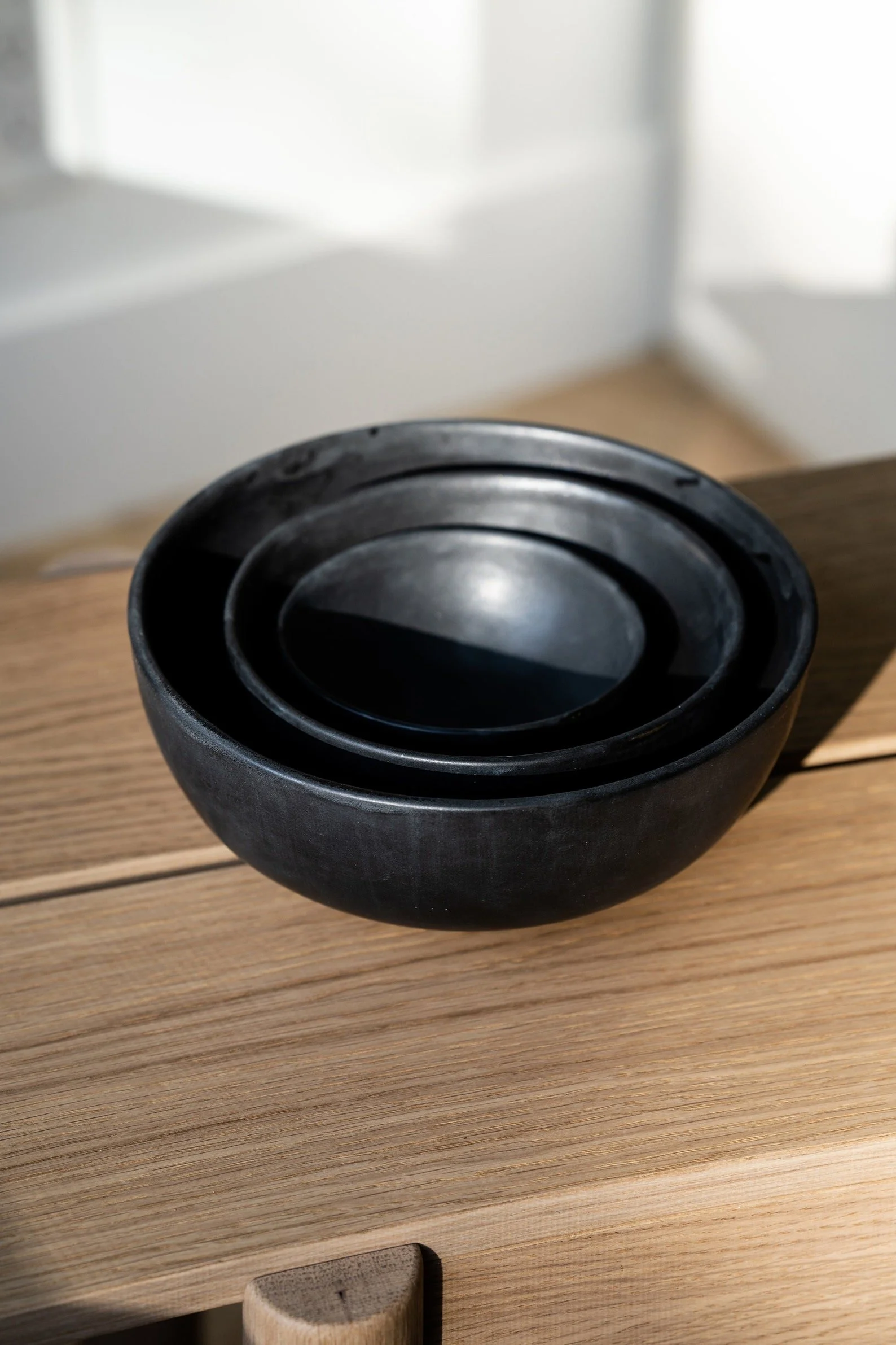 Handmade Stoneware Black Matte Salad Bowl — Creating Comfort Lab