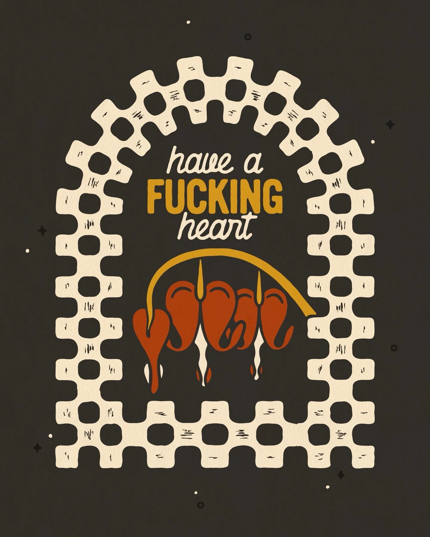 Trying to channel my feelings into making things.

Be kind to yourself, look out for your neighbors, and abolish ICE.

#haveaheart #fuckice #bleedinghearts