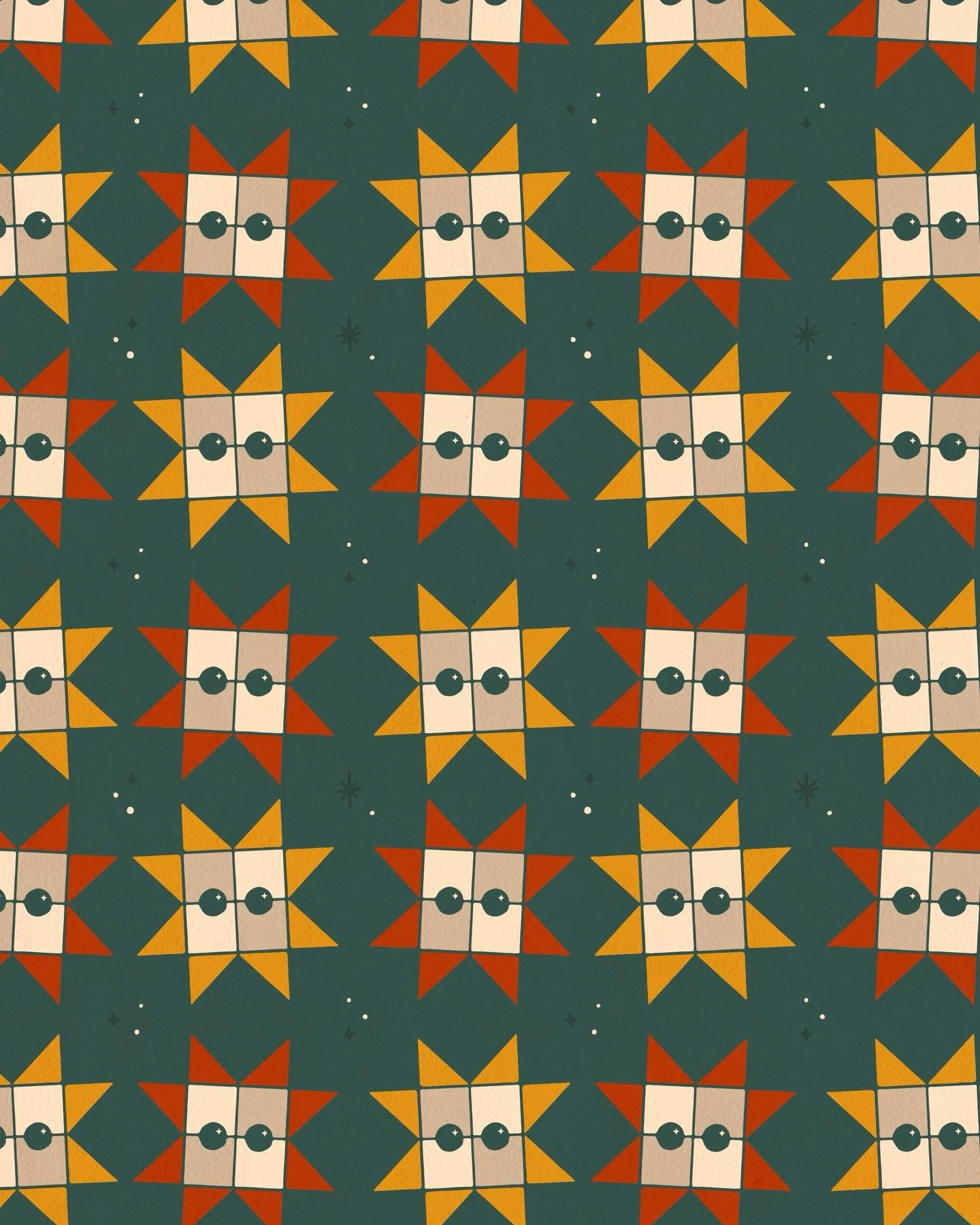 Decided to participate in @melanie.johnsson&rsquo;s Pattern Challenge for the month. First up is this quilted take on the day 1 &amp; 2 prompt twinkle! ✨

#thepatternchallengebymel #thepatternchallengebymelwinter26 #illustration #patterndesign #twink