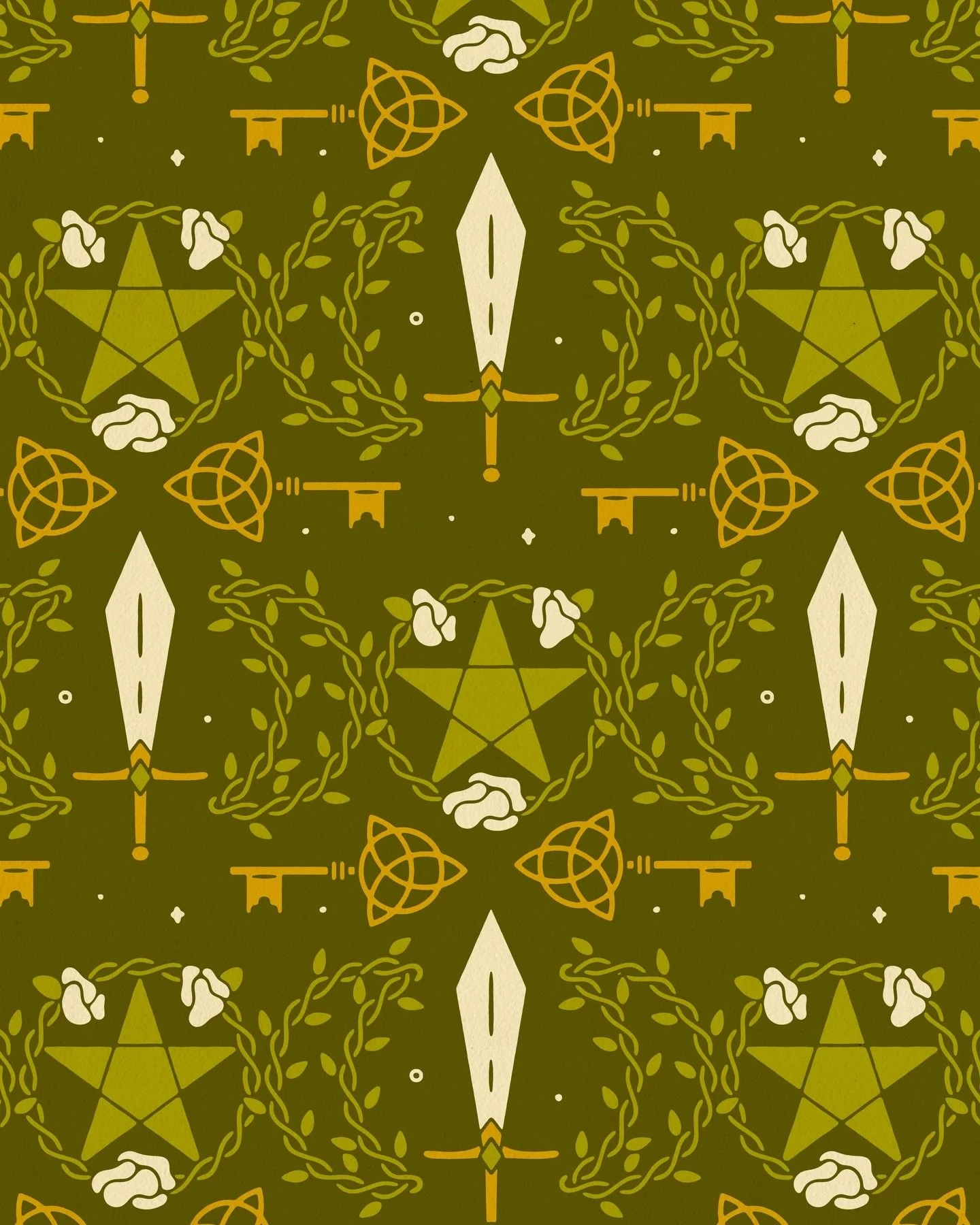 Days 23 &amp; 24 of @melanie.johnsson&rsquo;s Pattern Challenge. I love how this one looks for today&rsquo;s prompt Hecate. I think the triple goddess symbol turned out lovely. 🌕🕯️

#thepatternchallengebymel #thepatternchallengebymelwinter26 #illus