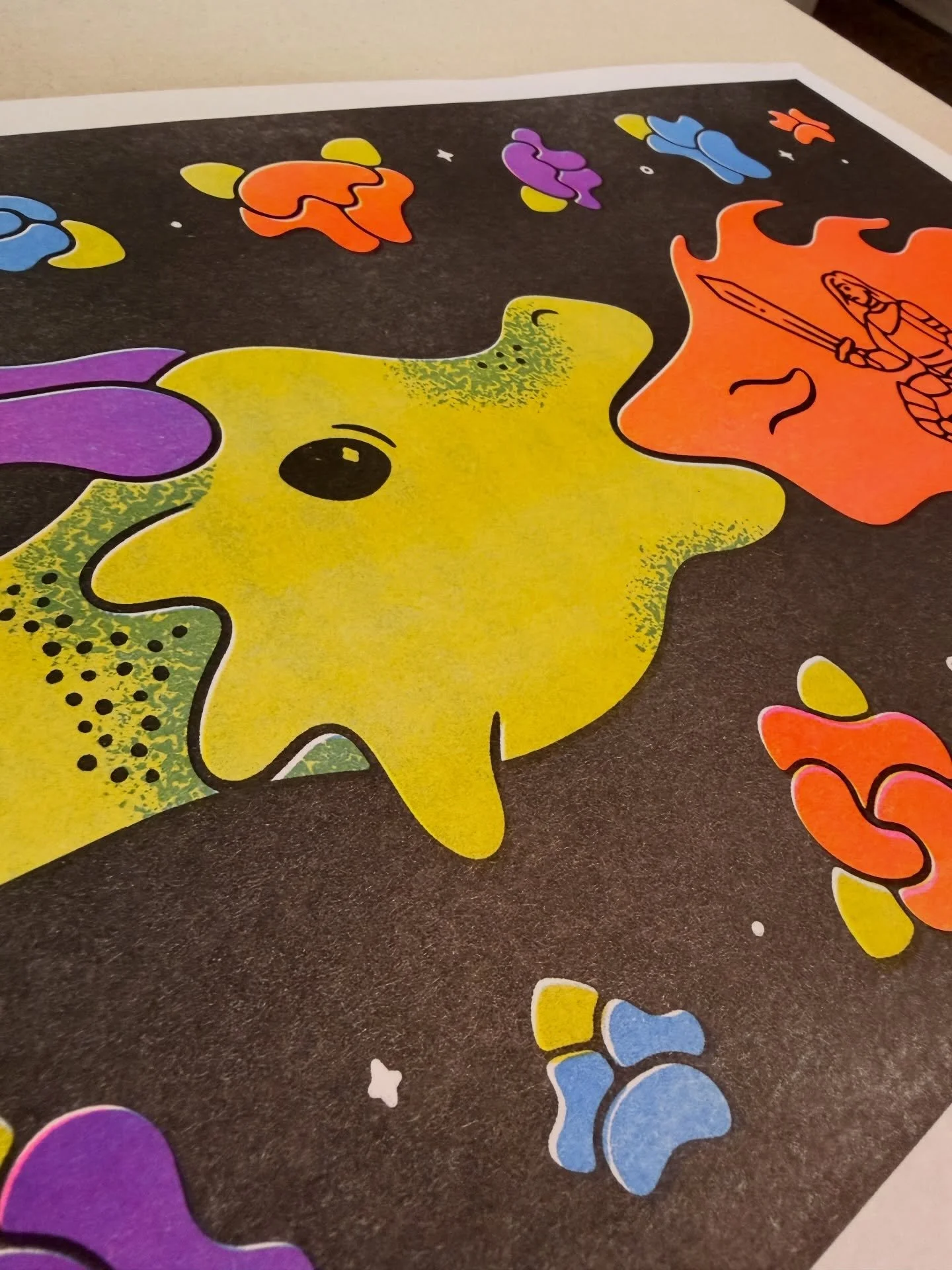 I still can&rsquo;t get over how these riso graph prints from @friendship.print.guild turned out!🐉⚔️

I&rsquo;ll have some with me tomorrow morning for the @hotelbrut artisan market, but they&rsquo;re also available in the shop @mixedusetulsa!✨

No 